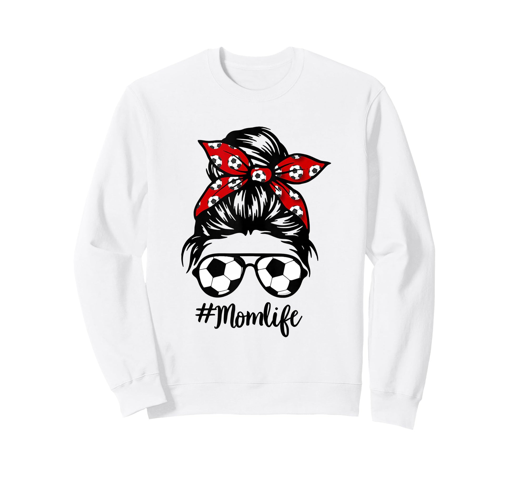 Soccer Mom Messy Bun Life Hair Sweatshirt - Minimalist Print Unisex - T-Shirt, Sweatshirt, Hoodie