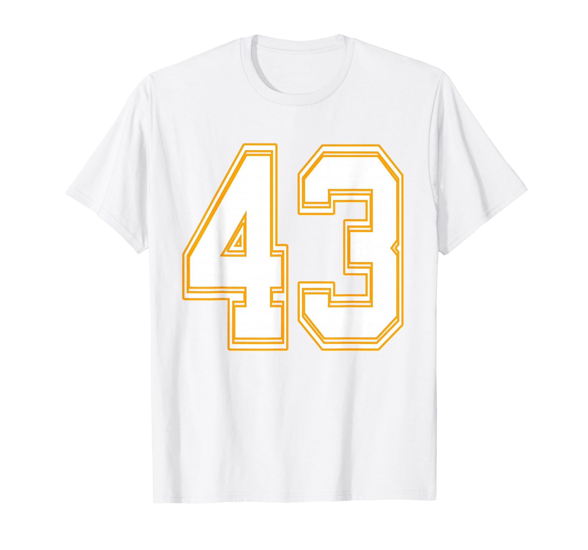 Red Yellow White Number 43 Football T-Shirt - Minimalist Print Unisex - T-Shirt, Sweatshirt, Hoodie