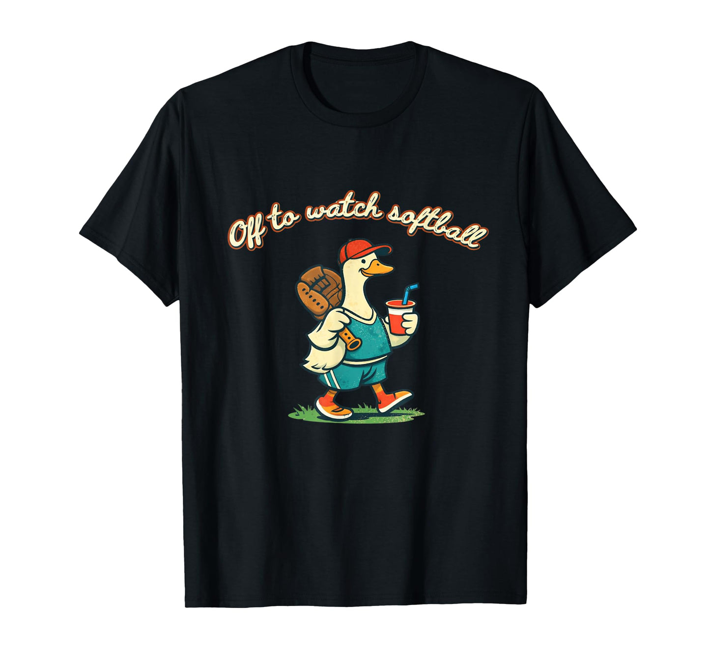 Off To Watch Softball Goose Softball T-Shirt - Aesthetic Graphic Men Women - T-Shirt, Sweatshirt, Hoodie
