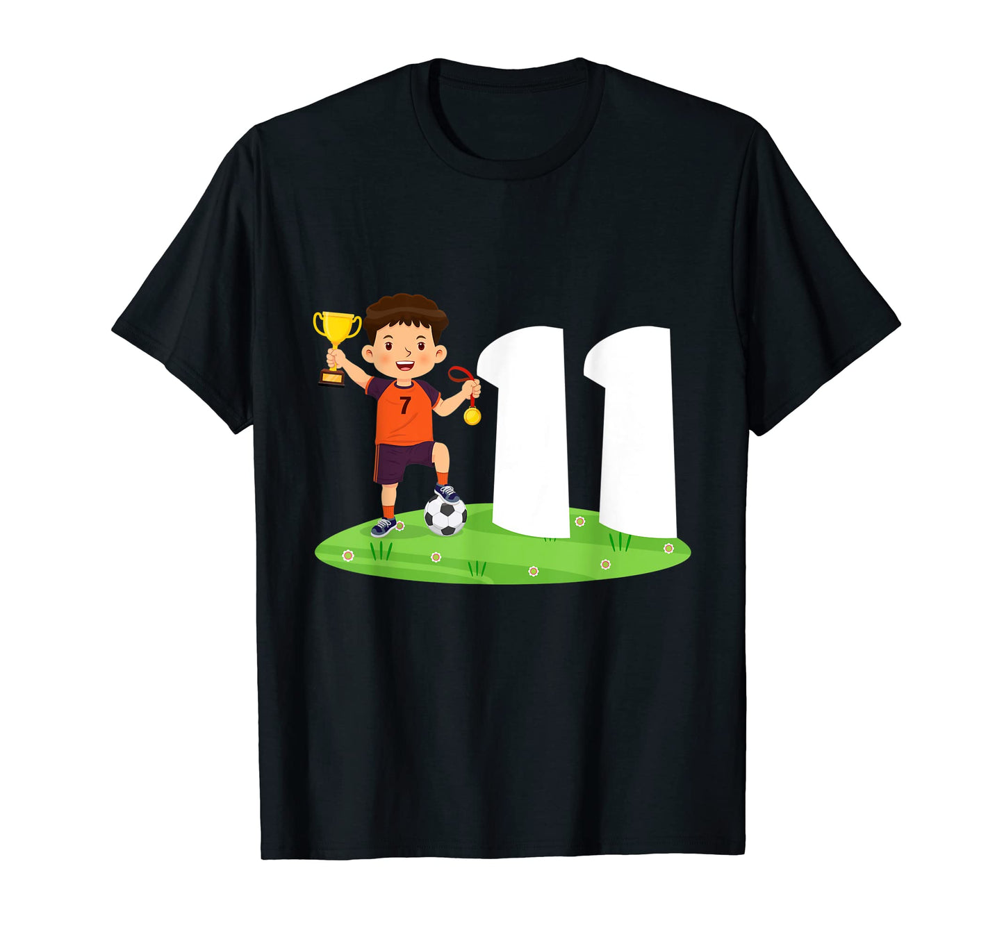 11Th Birthday Soccer 11 Years Old T-Shirt - Minimalist Print for Adults - T-Shirt, Sweatshirt, Hoodie