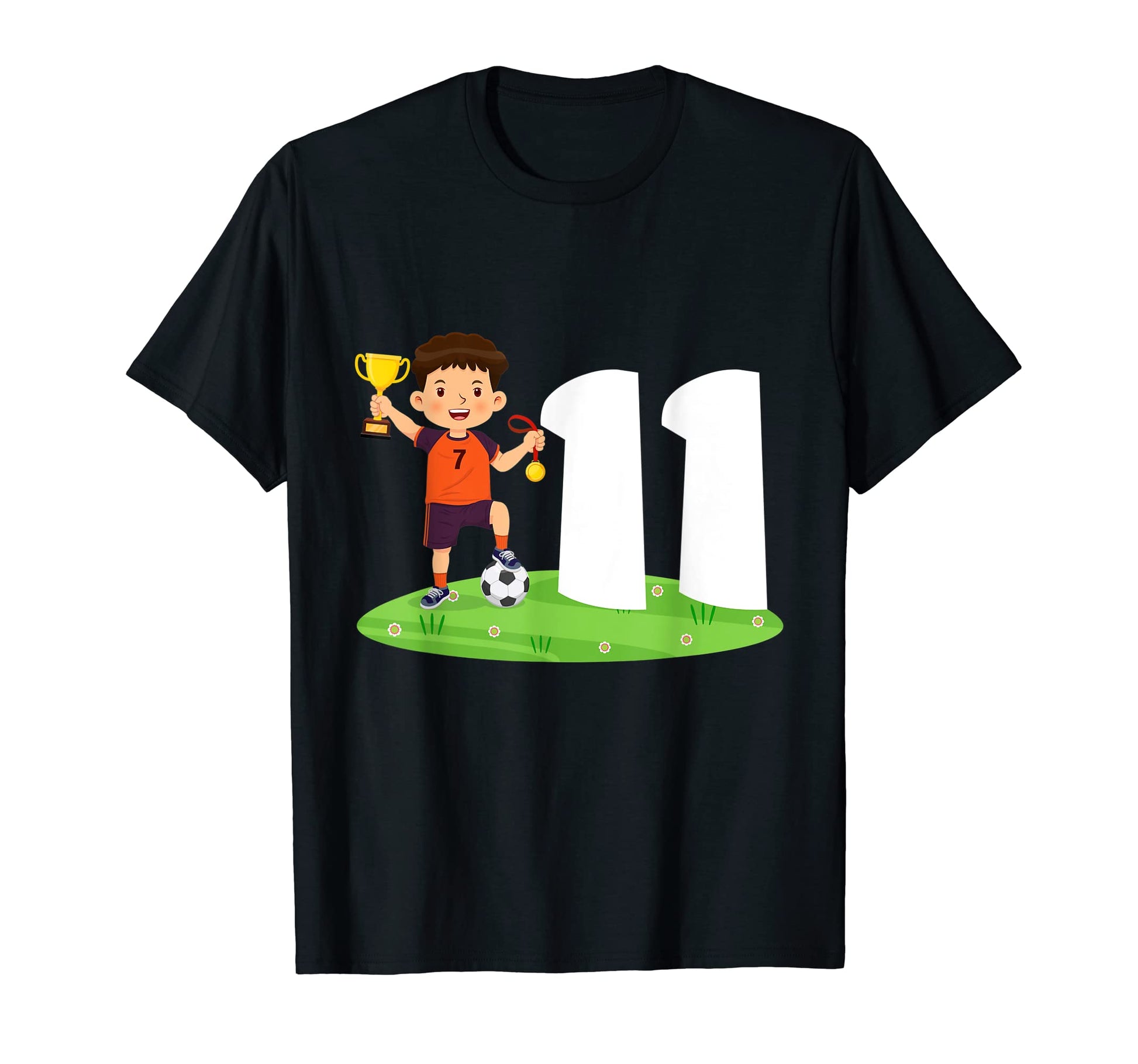 11Th Birthday Soccer 11 Years Old T-Shirt - Minimalist Print for Adults - T-Shirt, Sweatshirt, Hoodie