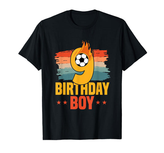 9 Year Old Football Soccer Player 9Th T-Shirt - Novelty Apparel Unisex - T-Shirt, Sweatshirt, Hoodie