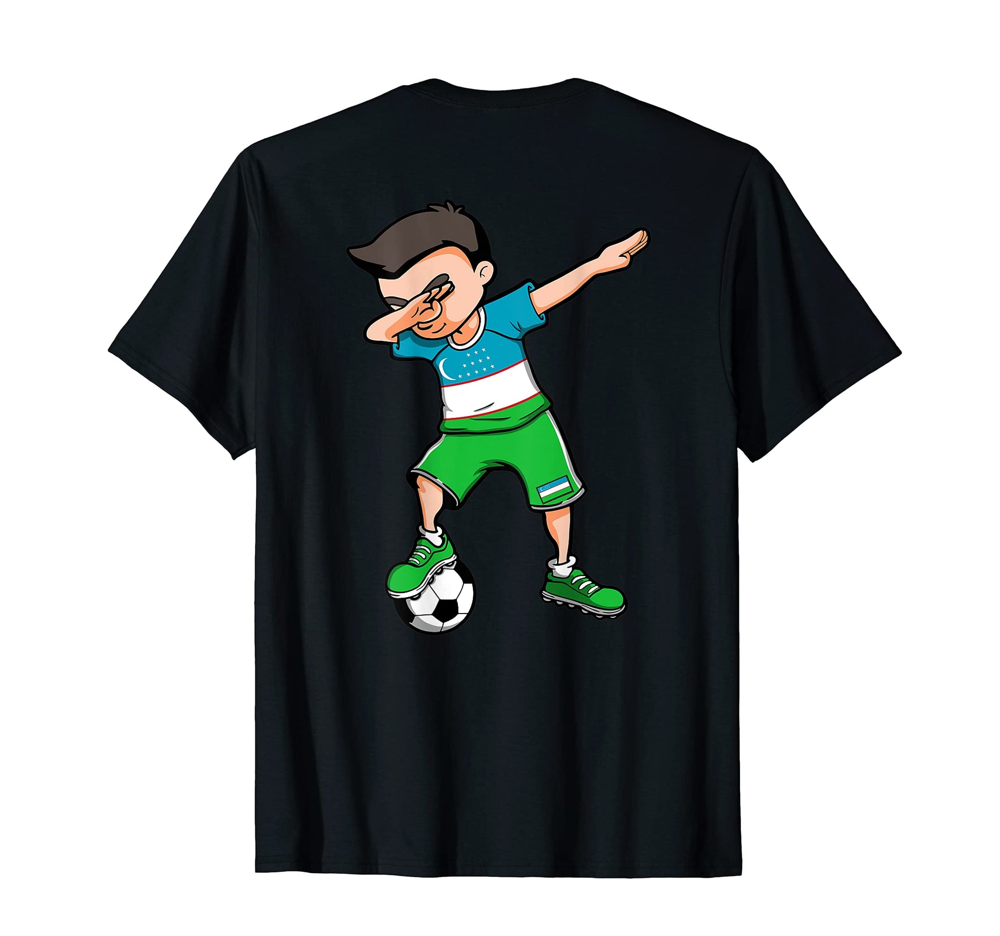 Dabbing Soccer Uzbekistan Jersey T-Shirt - Streetwear Style for Adults - T-Shirt, Sweatshirt, Hoodie