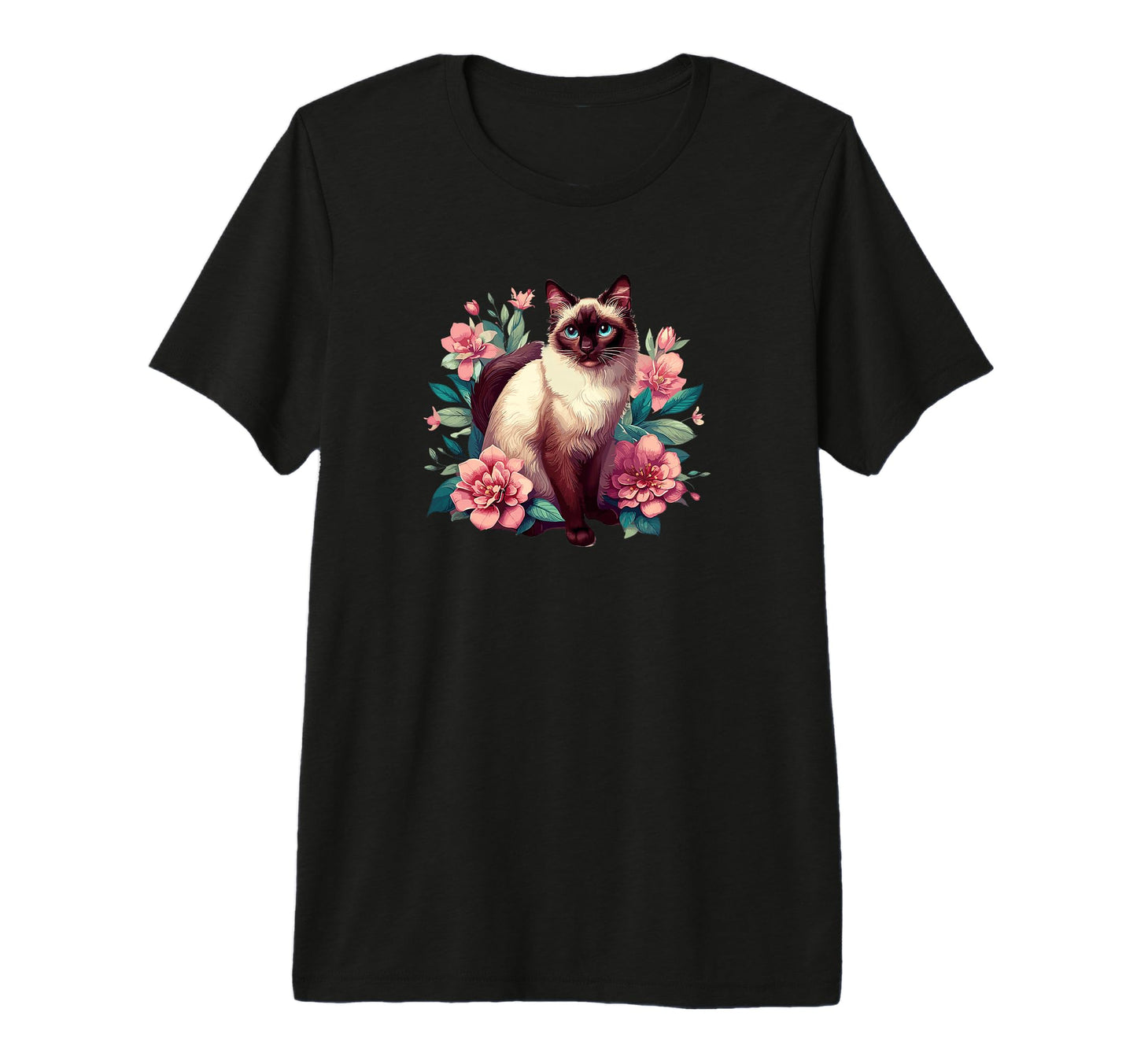 Funny Flowers Floral Balinese Cat Lover T-Shirt - Streetwear Style Unisex - T-Shirt, Sweatshirt, Hoodie