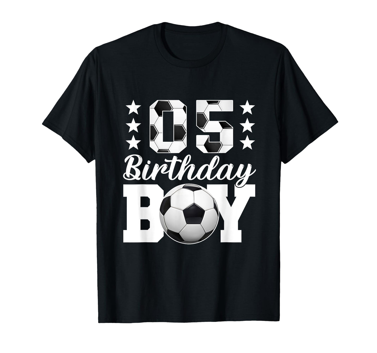 Soccer Birthday 5 Year Old Soccer Theme T-Shirt - Custom Art Print Unisex - T-Shirt, Sweatshirt, Hoodie