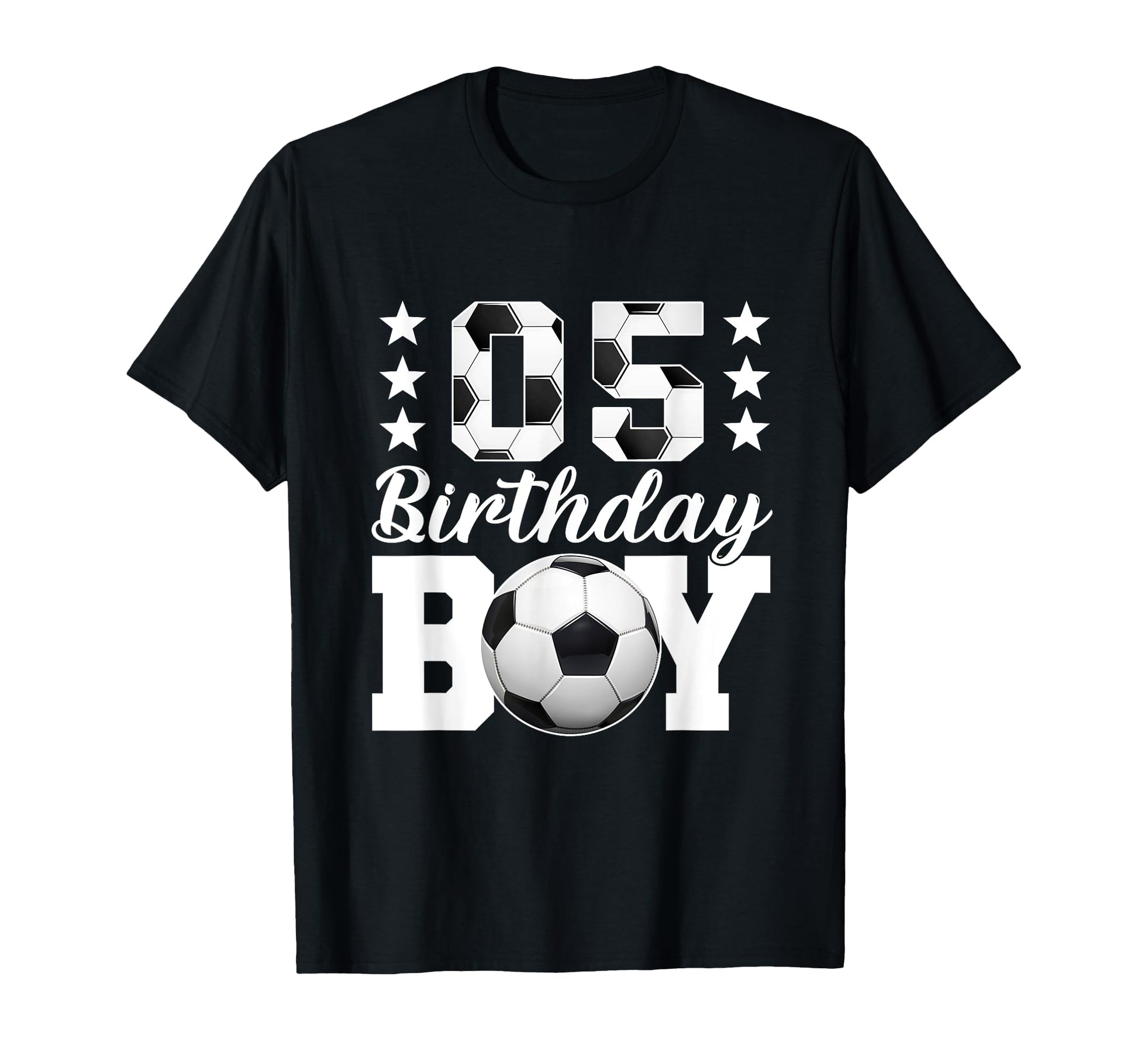 Soccer Birthday 5 Year Old Soccer Theme T-Shirt - Custom Art Print Unisex - T-Shirt, Sweatshirt, Hoodie