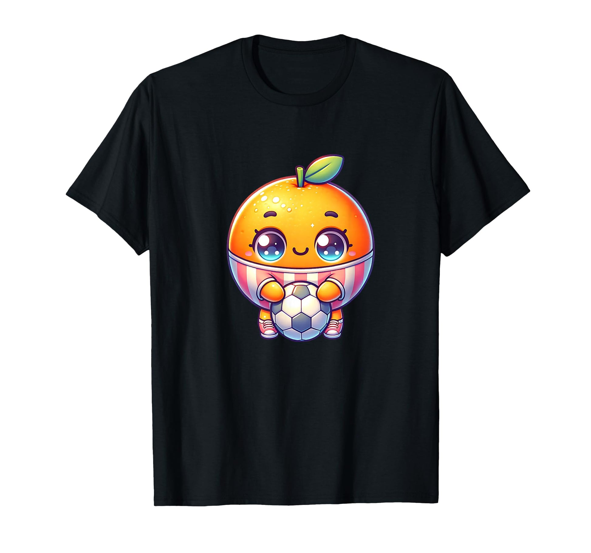 Kawaii Orange Mascot Soccer Ball Fans T-Shirt - Novelty Apparel Men Women - T-Shirt, Sweatshirt, Hoodie