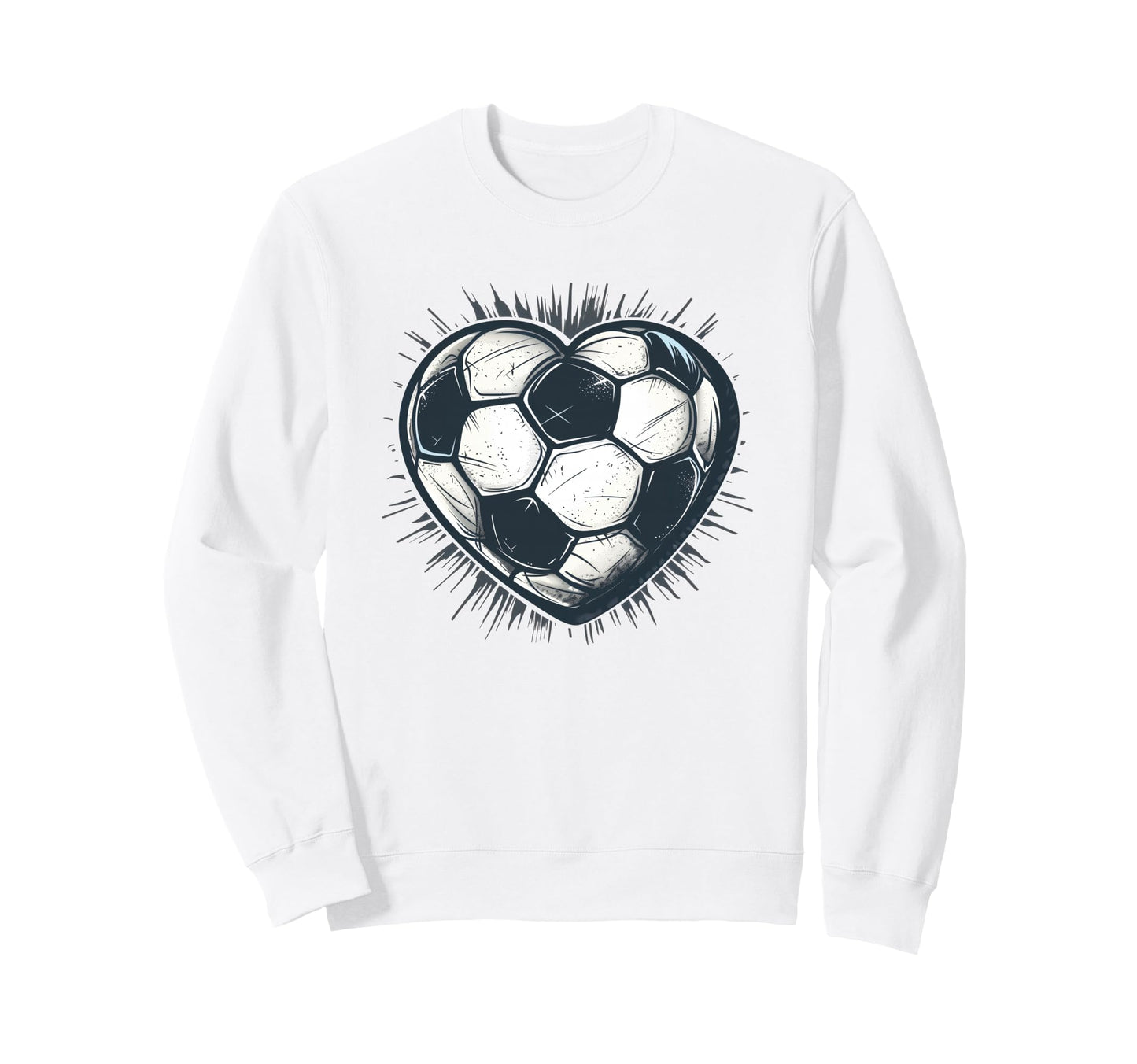 Soccer Ball Heart Football Player And Sweatshirt - Unique Graphic Unisex - T-Shirt, Sweatshirt, Hoodie