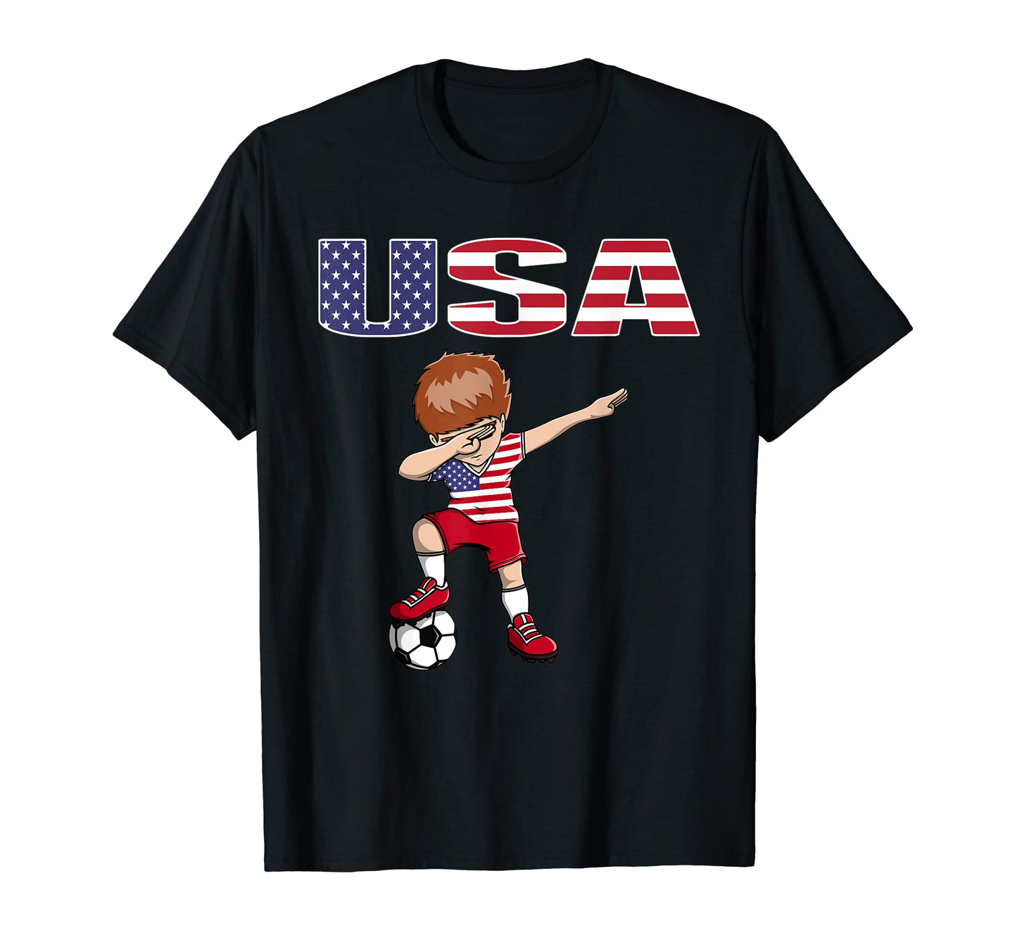 Dabbing Soccer America Soccer Fans T-Shirt - Trendy Graphic for Adults - T-Shirt, Sweatshirt, Hoodie
