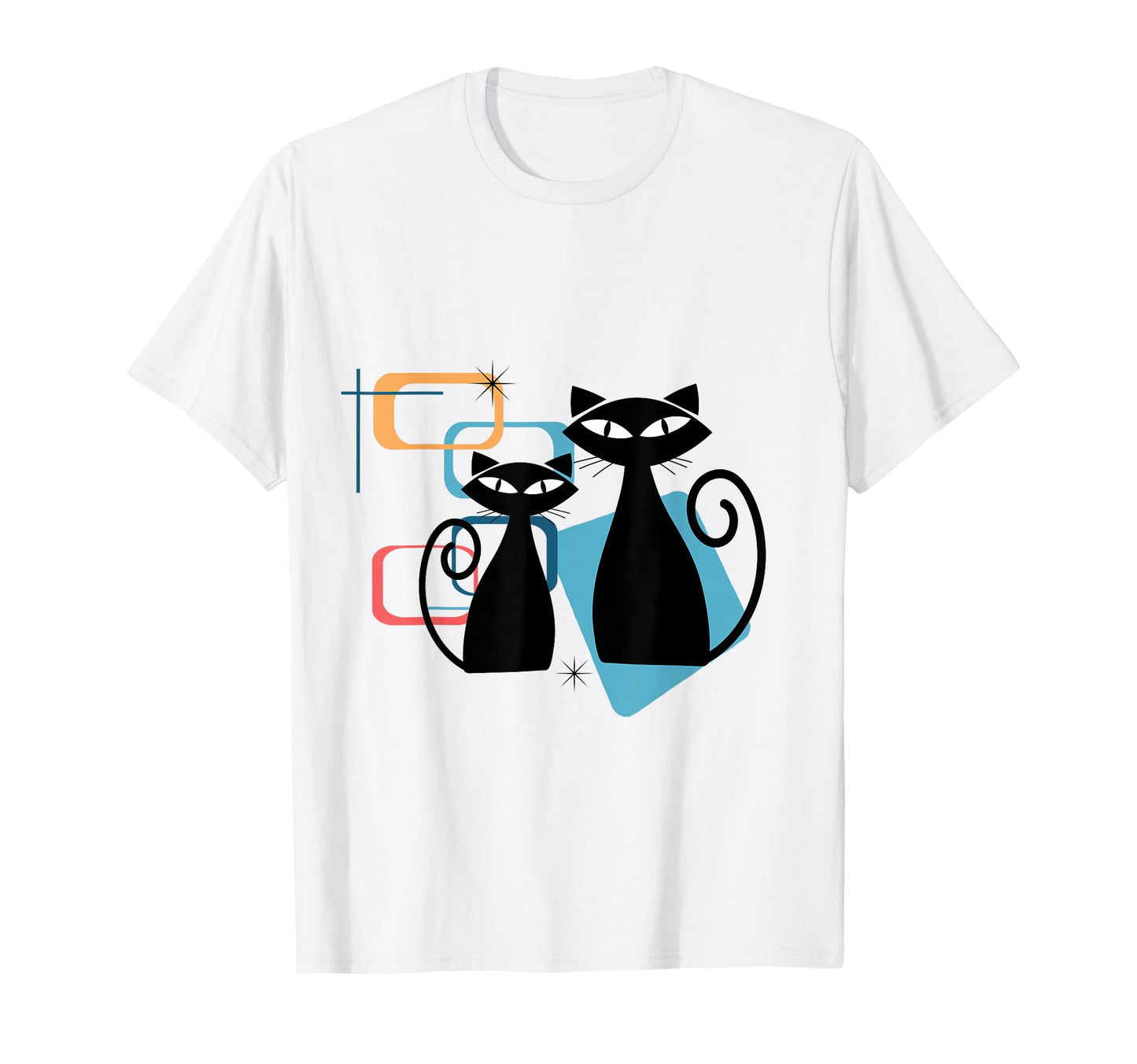 Atomic Age Mid Century Twin Cat Modern T-Shirt - Minimalist Print Men Women - T-Shirt, Sweatshirt, Hoodie