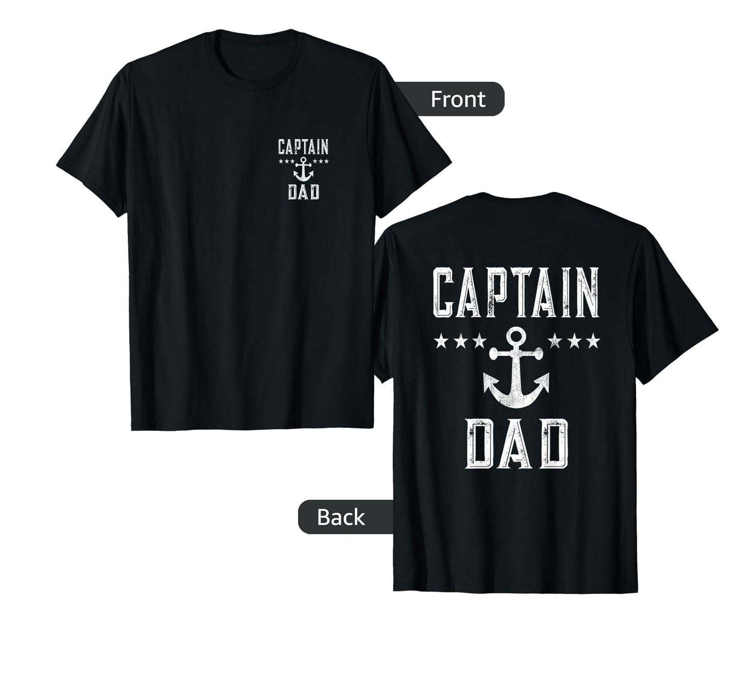 2 Sided Mens Captain Dad Lake T-Shirt - Aesthetic Graphic Men Women - T-Shirt, Sweatshirt, Hoodie