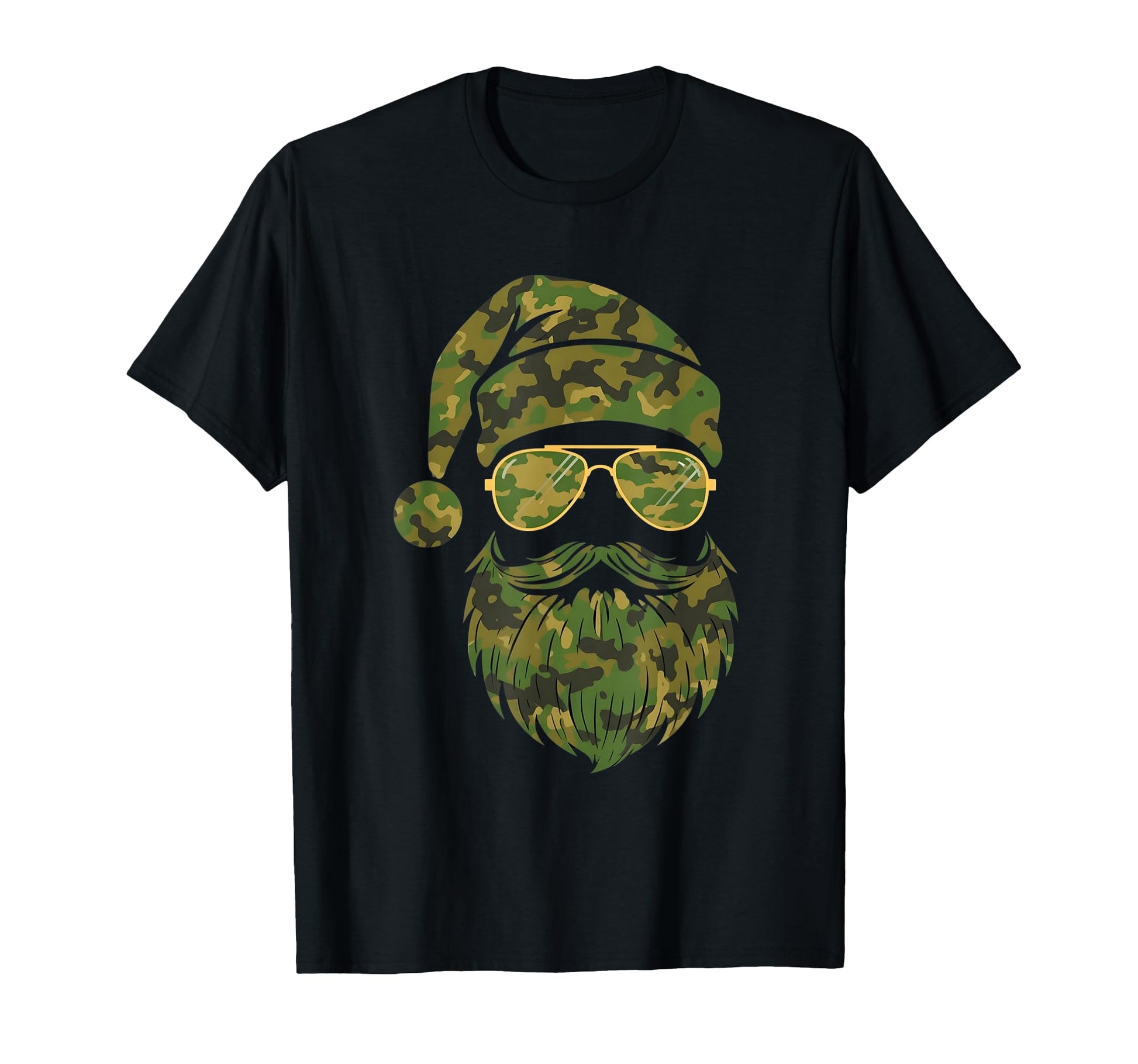 Santa Face Camouflage Camo T-Shirt - Unique Graphic for Adults - T-Shirt, Sweatshirt, Hoodie