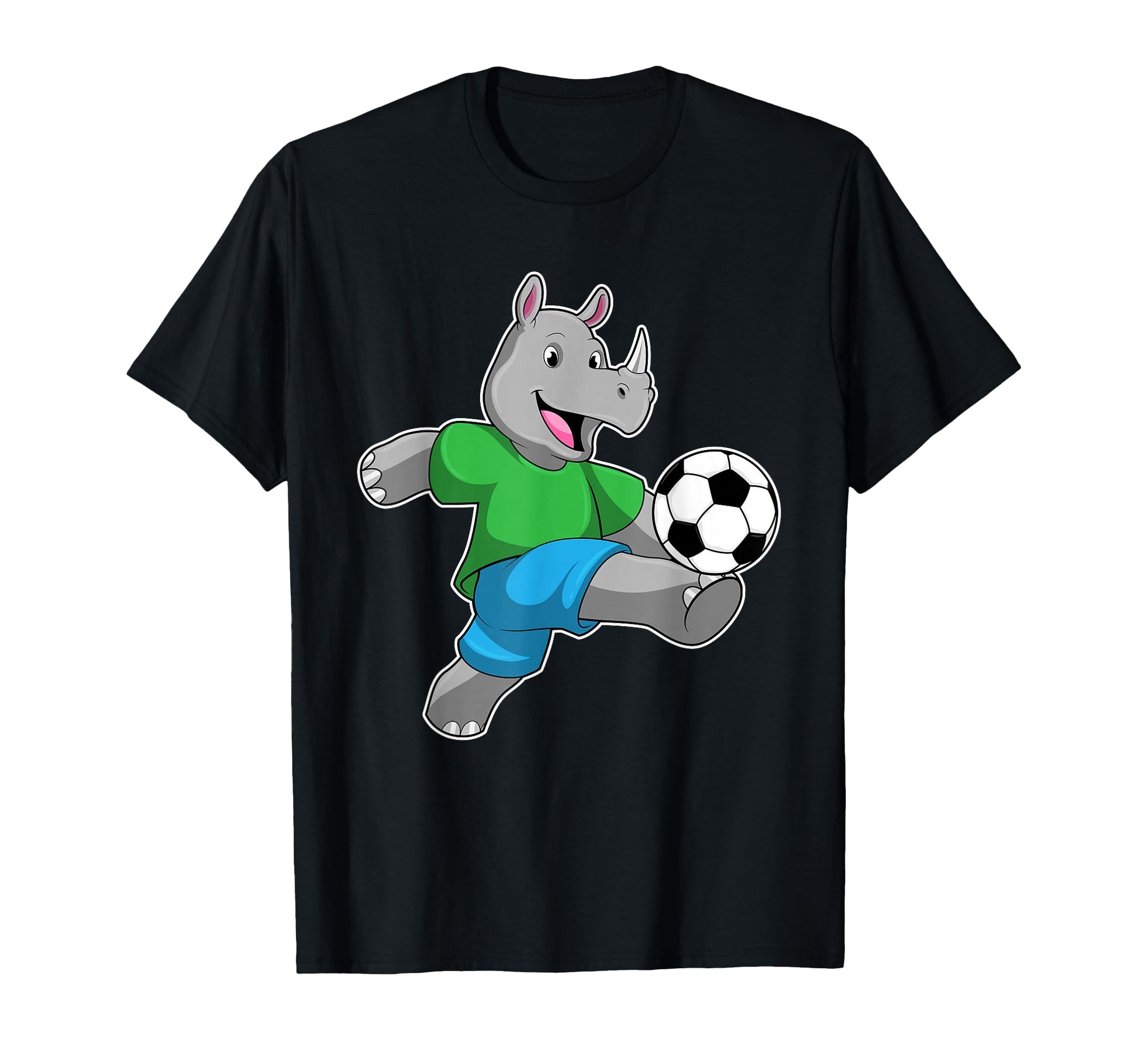 Rhino Soccer Player Soccer Sports T-Shirt - Novelty Apparel Men Women - T-Shirt, Sweatshirt, Hoodie