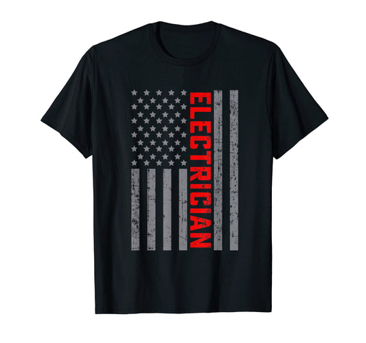 American Flag Electrician Us Flag Dad T-Shirt - Trendy Graphic Men Women - T-Shirt, Sweatshirt, Hoodie