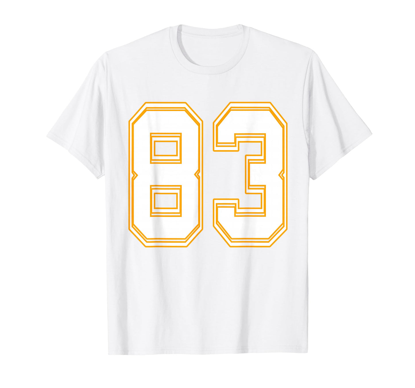 Number 83 Red Yellow White Football T-Shirt - Casual Everyday Wear Unisex - T-Shirt, Sweatshirt, Hoodie