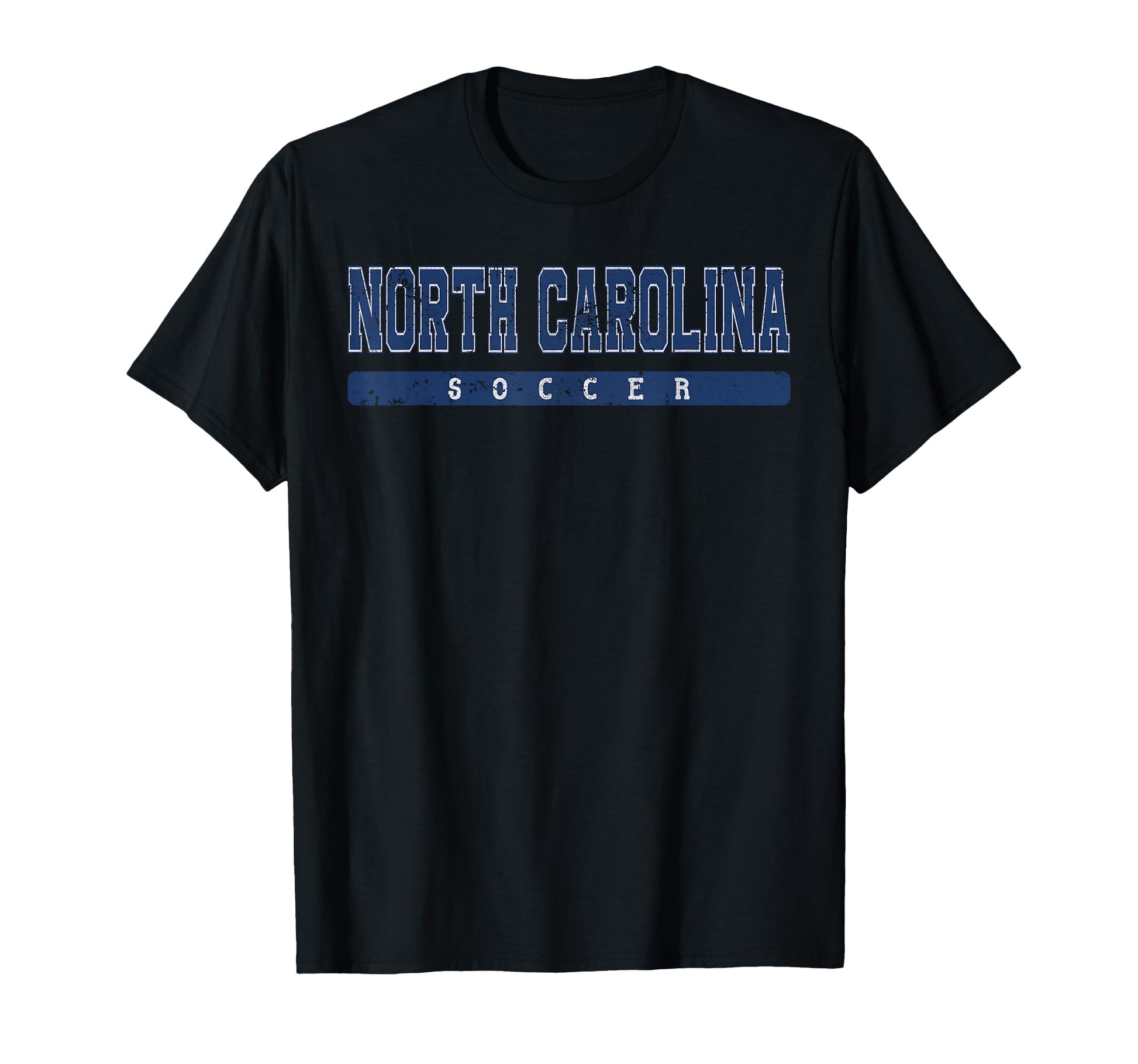 North Carolina Soccer Blue Text T-Shirt - Casual Everyday Wear Men Women - T-Shirt, Sweatshirt, Hoodie