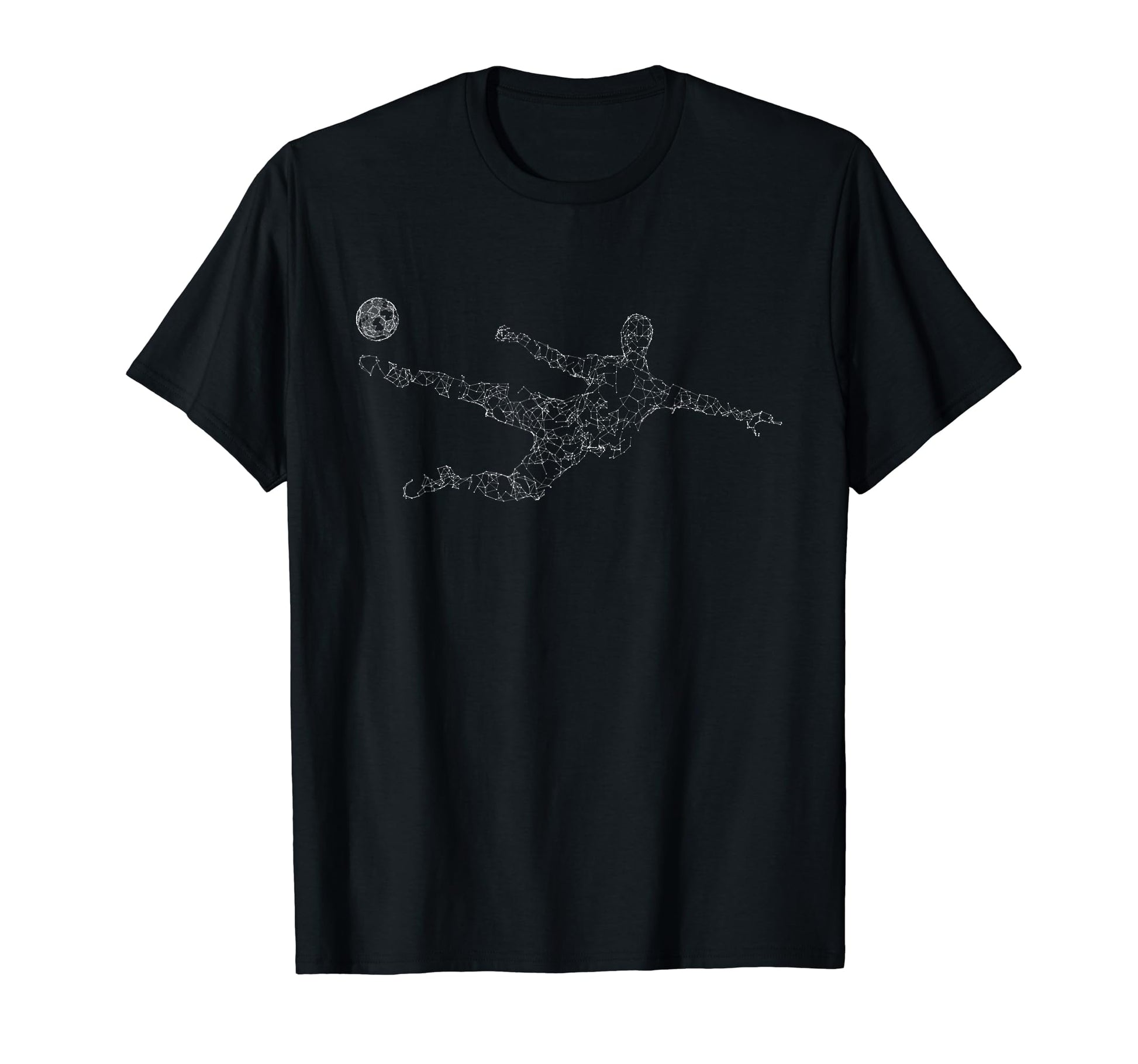 Soccer Player Hitting Ball Geometric T-Shirt - Fun Novelty Design Unisex - T-Shirt, Sweatshirt, Hoodie