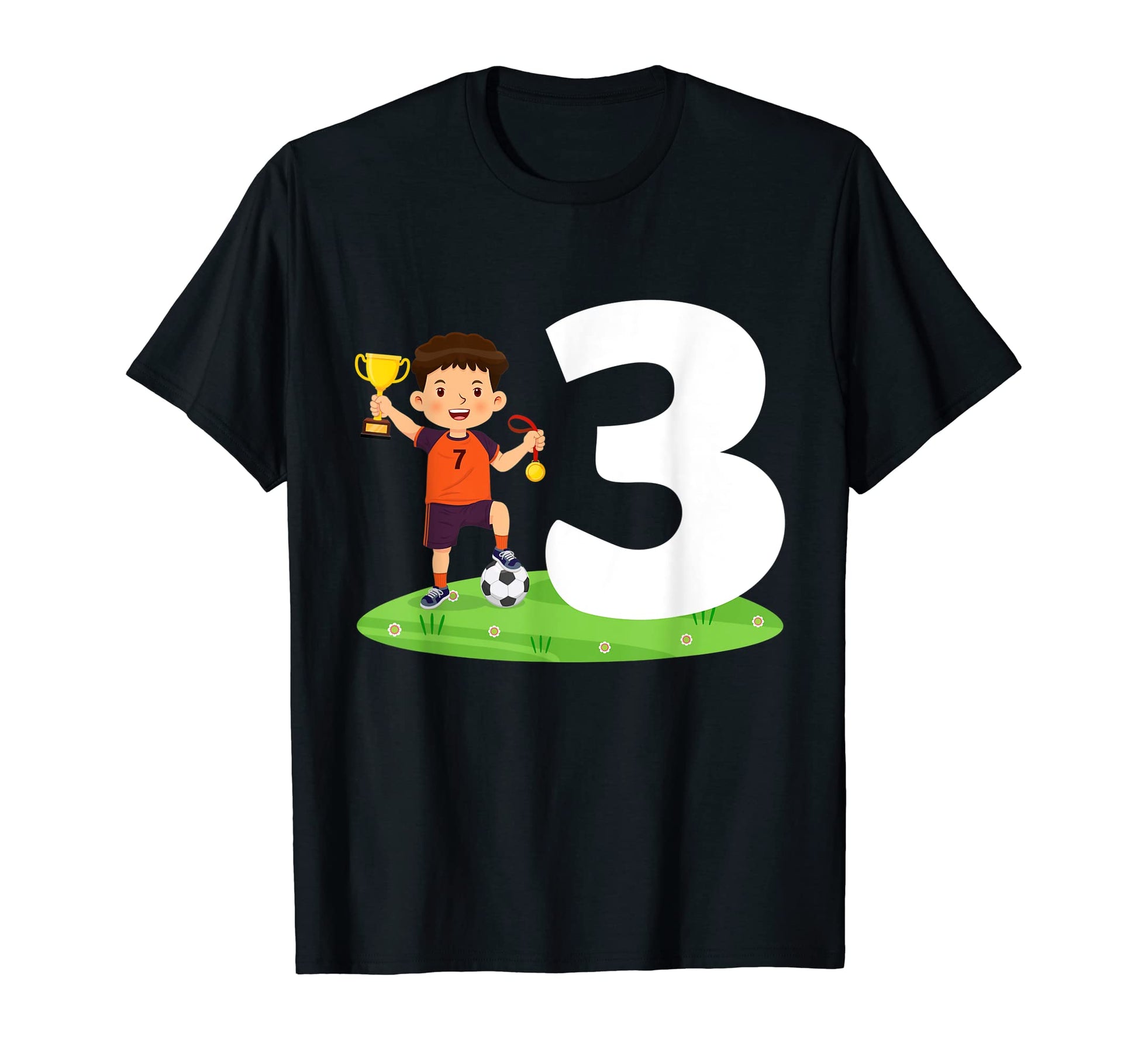 3Rd Birthday Soccer 3 Years Old Soccer T-Shirt - Trendy Graphic Men Women - T-Shirt, Sweatshirt, Hoodie