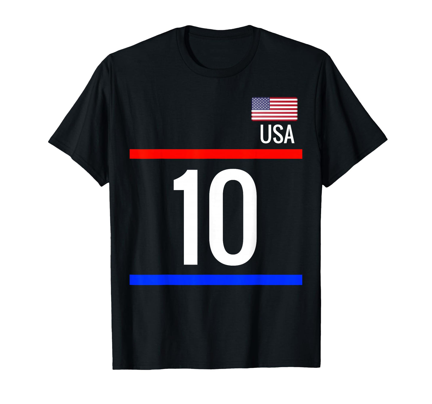 Usa Soccer Number 10 Sports T-Shirt - Trendy Graphic Unisex - T-Shirt, Sweatshirt, Hoodie
