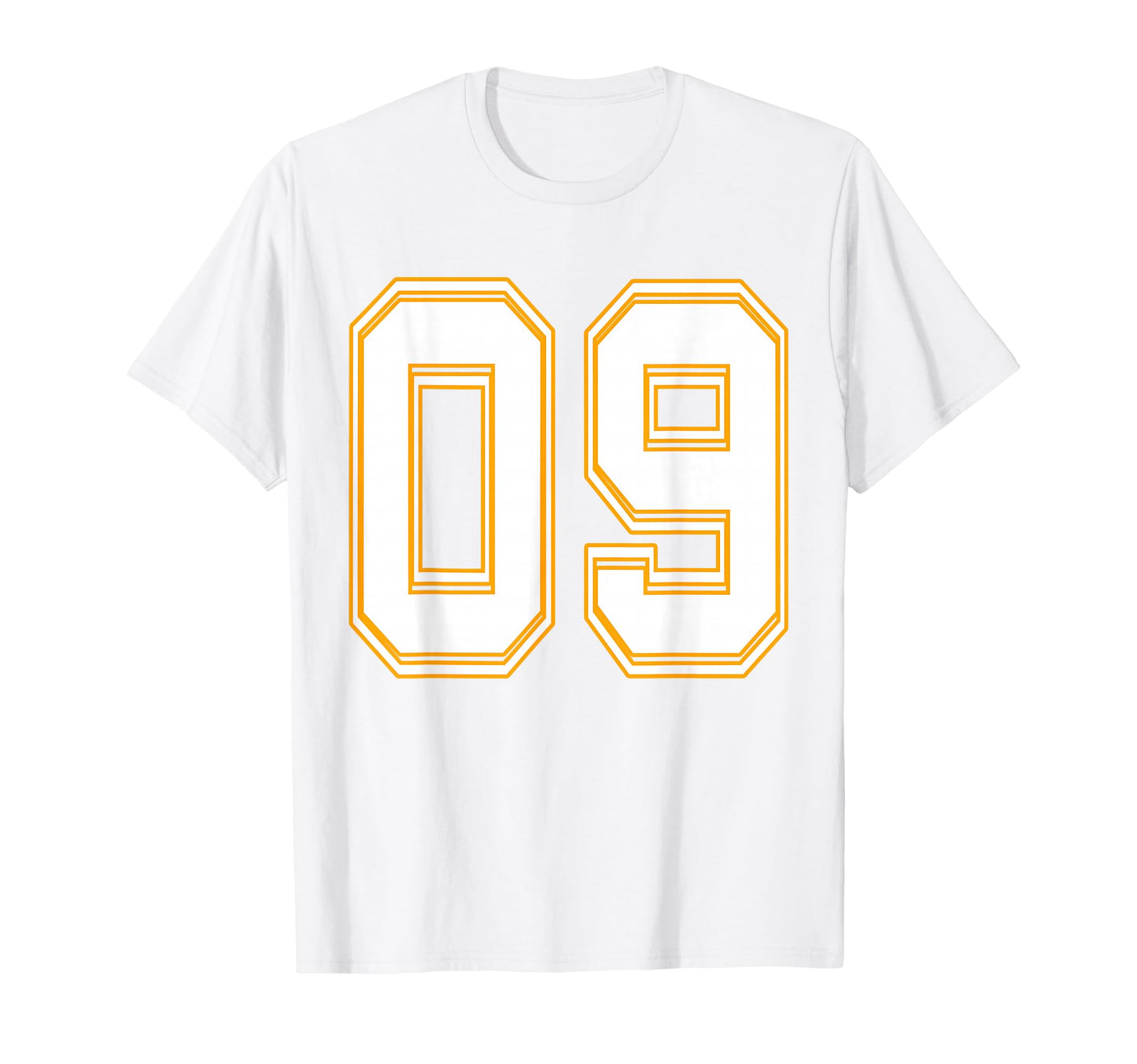 Number 09 Red Yellow White Football T-Shirt - Graphic Print for Adults - T-Shirt, Sweatshirt, Hoodie
