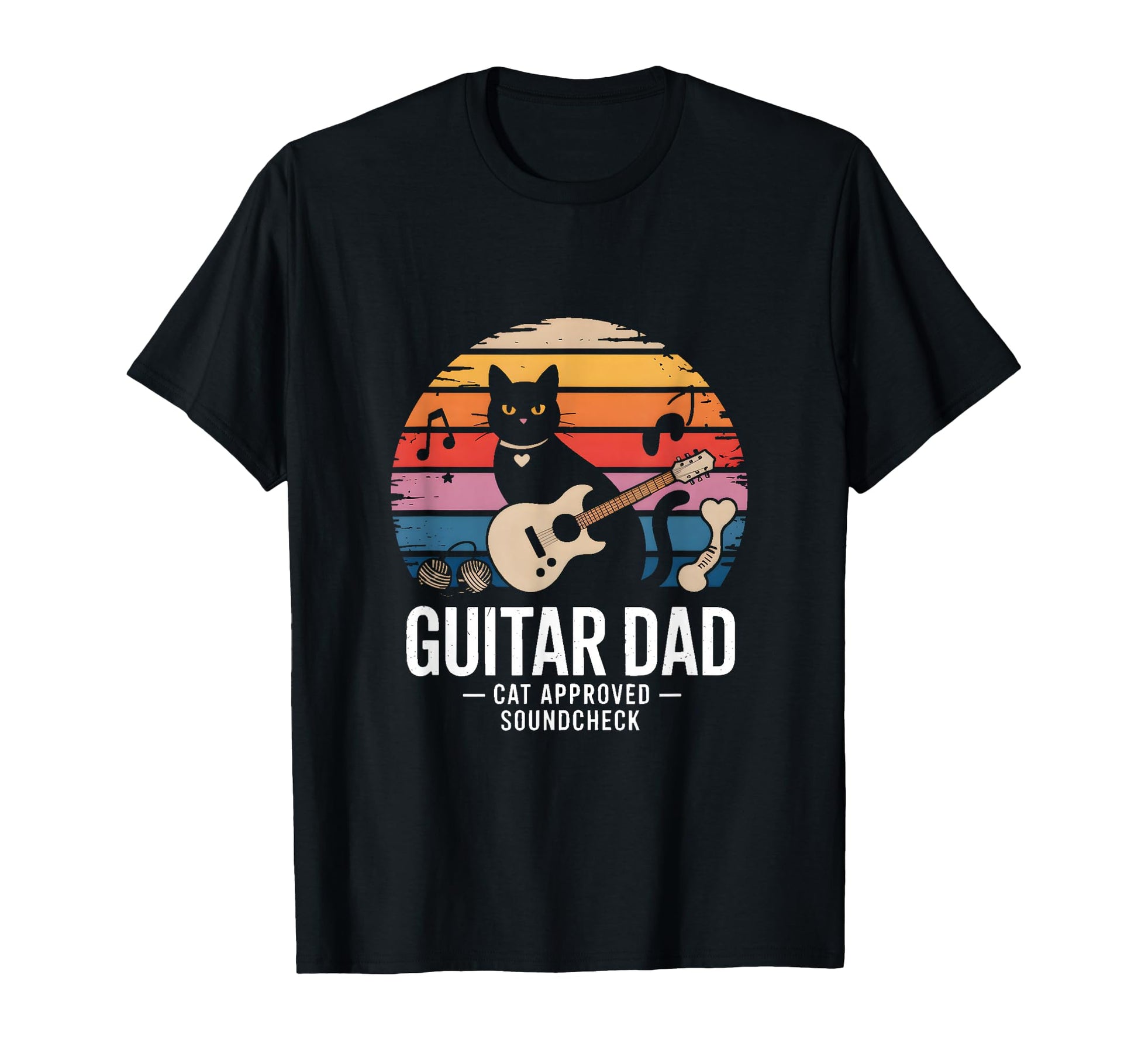 Funny Guitar Dad Cat Approved Soundcheck T-Shirt - Custom Art Print Unisex - T-Shirt, Sweatshirt, Hoodie