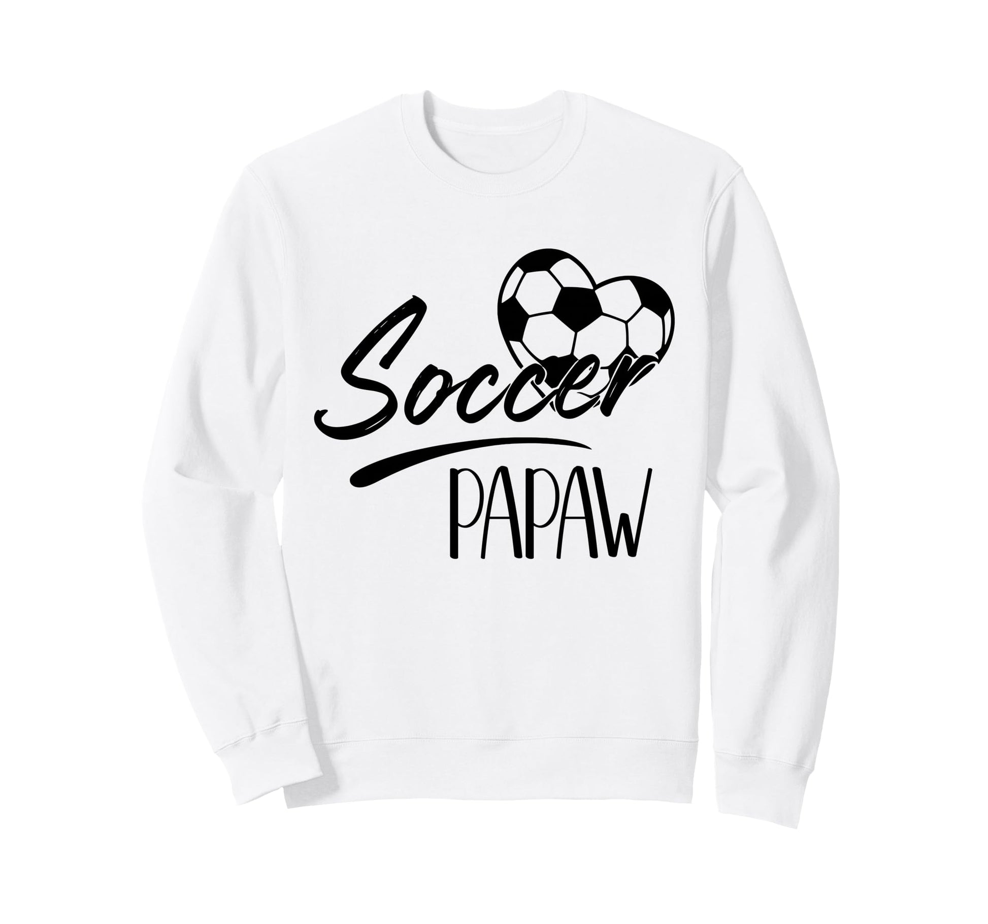Soccer Papaw Heart Family Matching Team Sweatshirt - Graphic Print Unisex - T-Shirt, Sweatshirt, Hoodie