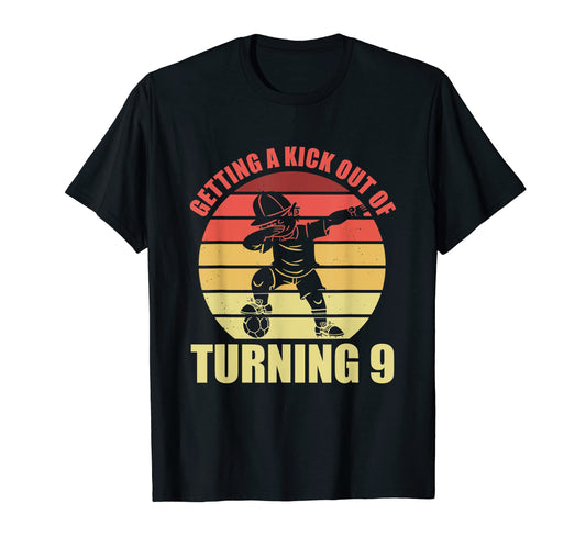9 Year Old Happy 9Th Birthday Soccer T-Shirt - Aesthetic Graphic Men Women - T-Shirt, Sweatshirt, Hoodie