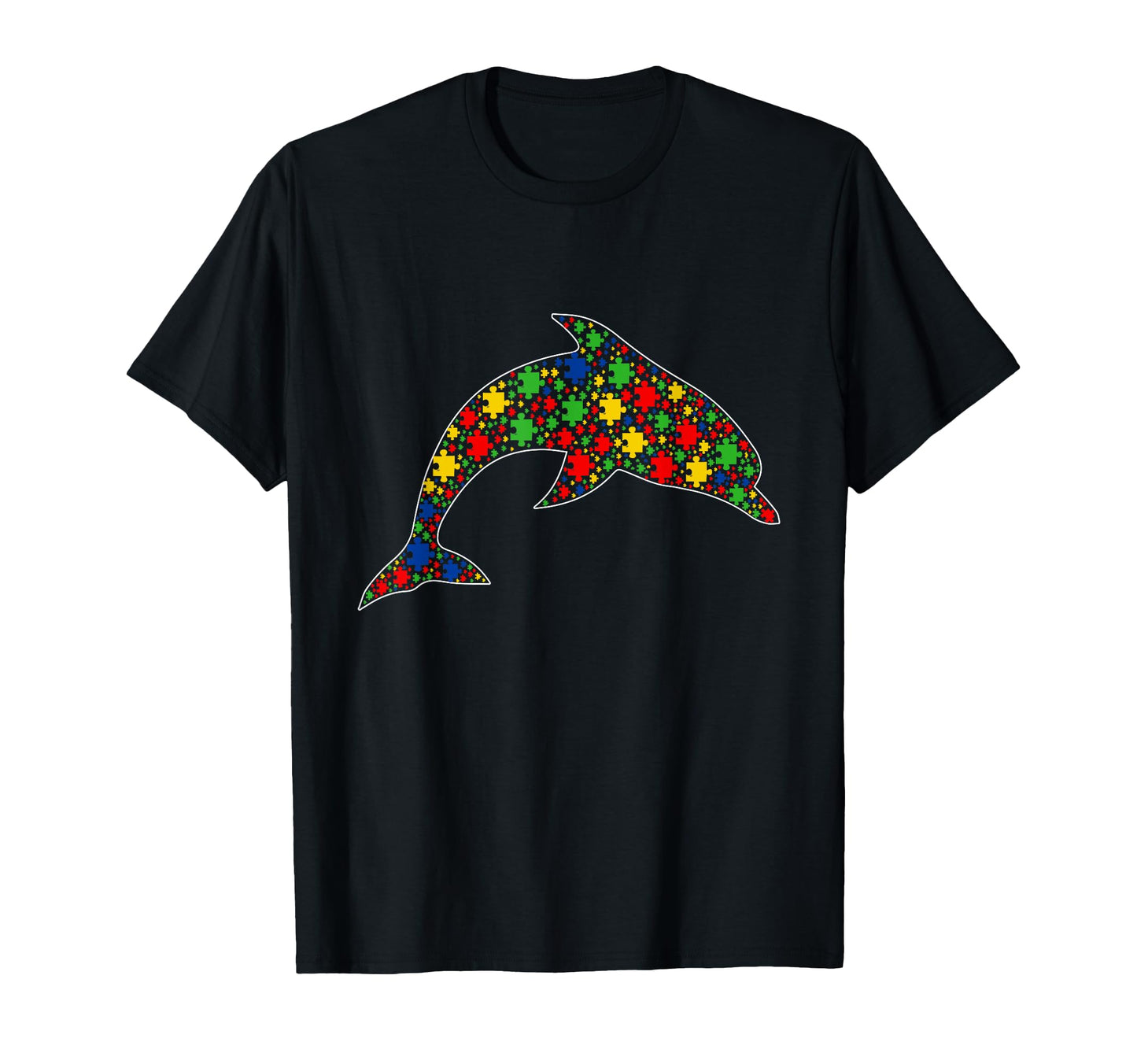 Funny Dolphin Animals Puzzle Pieces T-Shirt - Minimalist Print for Adults - T-Shirt, Sweatshirt, Hoodie