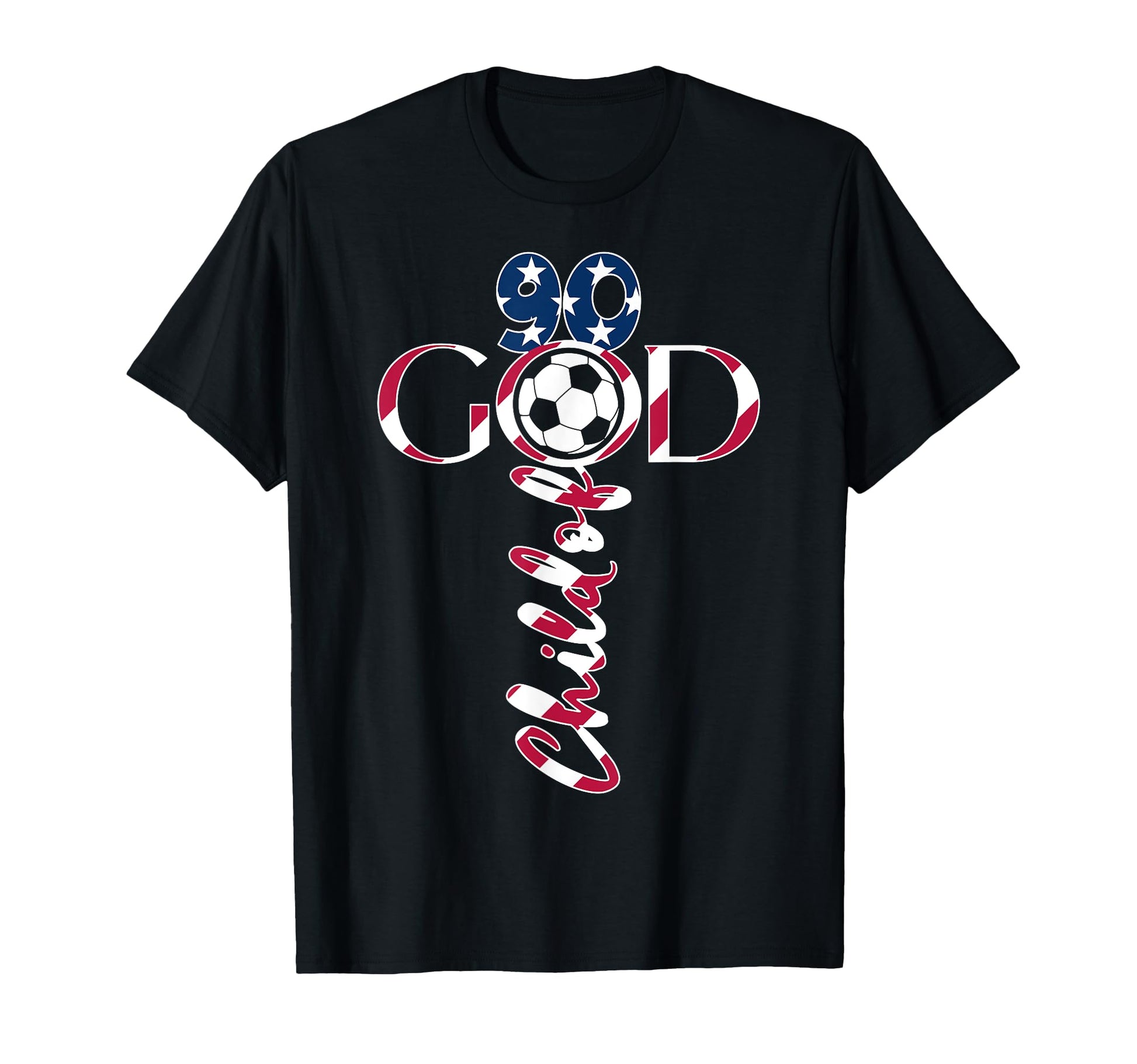 Jesus 90 Years Child God Soccer 90Th T-Shirt - Novelty Apparel for Adults - T-Shirt, Sweatshirt, Hoodie