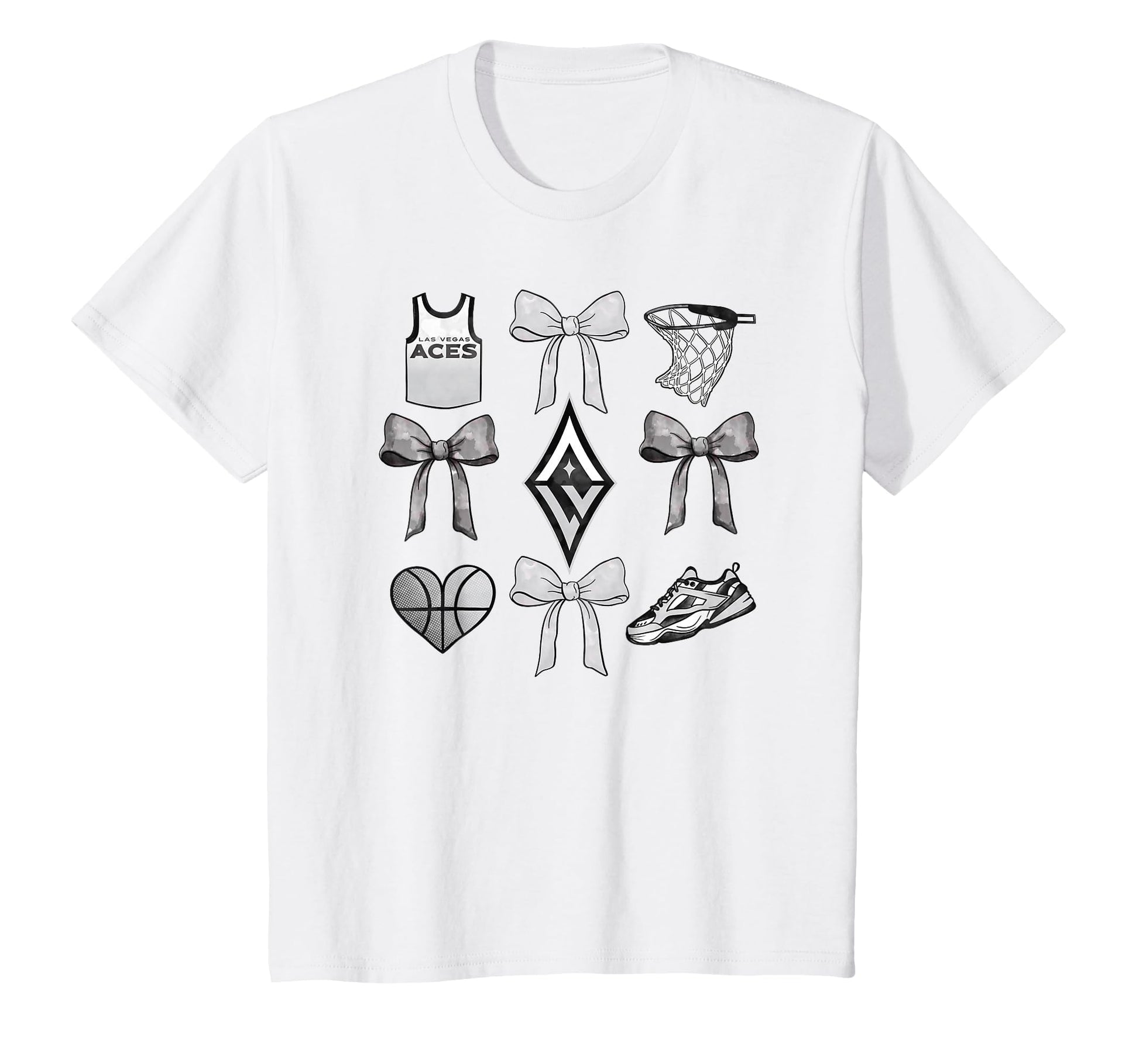 Wnba Las Vegas Aces Bow Grid T-Shirt - Minimalist Print Men Women - T-Shirt, Sweatshirt, Hoodie