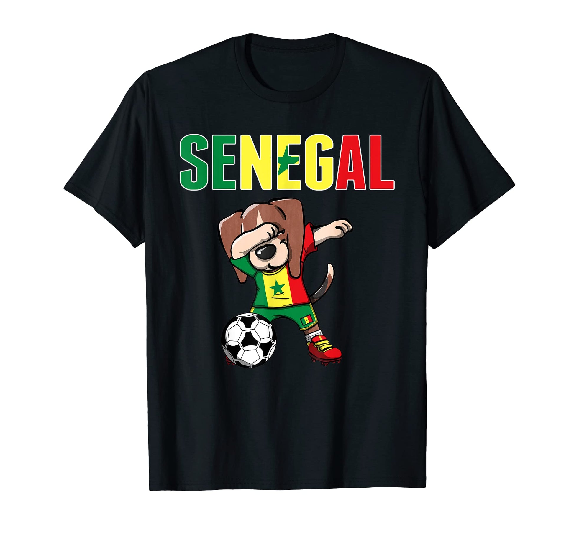 Dabbing Beagle Senegal Soccer Fans Jersey T-Shirt - Unique Graphic Unisex - T-Shirt, Sweatshirt, Hoodie