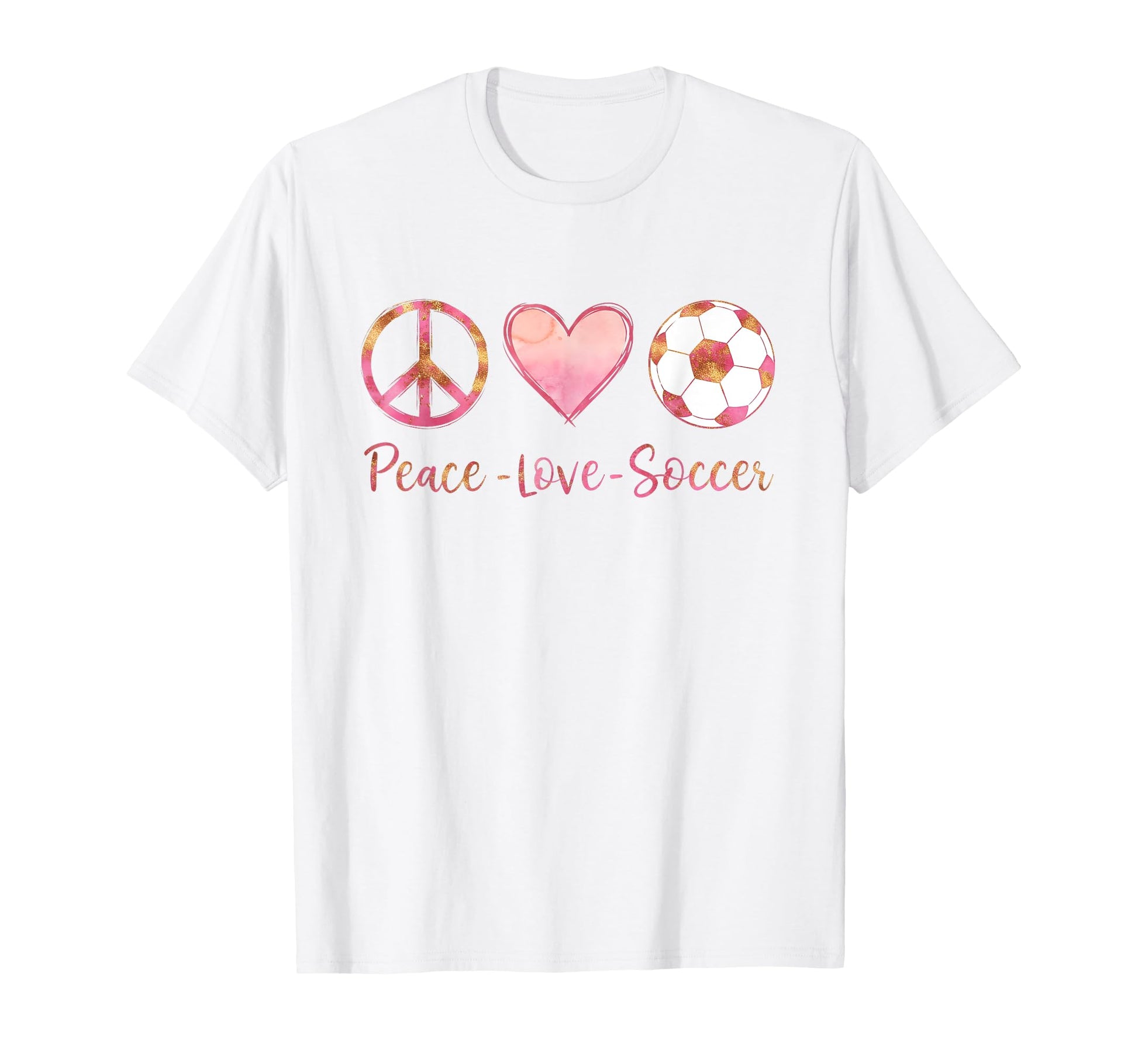 Peace Love Soccer Teen T-Shirt - Unique Graphic for Adults - T-Shirt, Sweatshirt, Hoodie