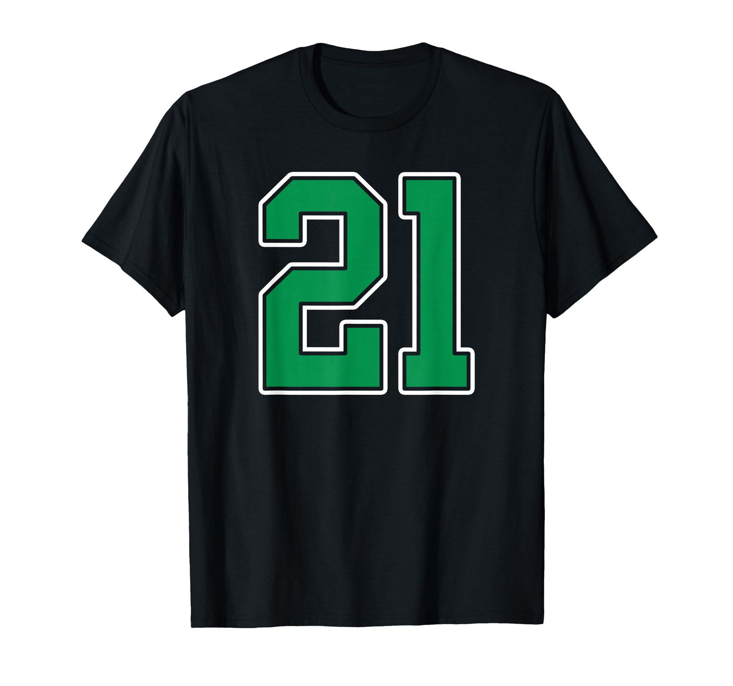 Kelly Green White Number 21 Jersey T-Shirt - Minimalist Print Men Women - T-Shirt, Sweatshirt, Hoodie