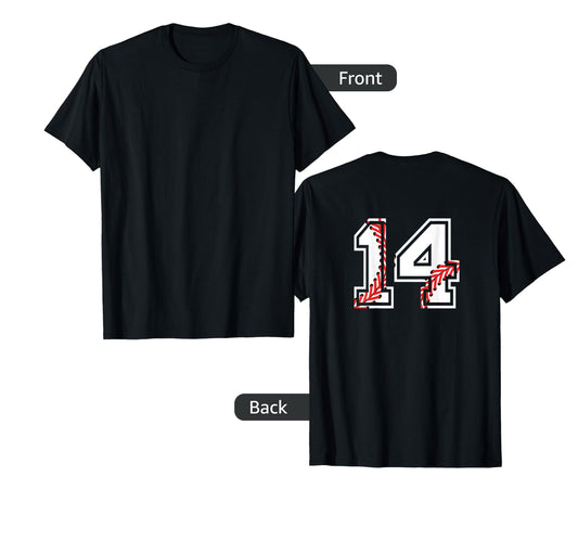 Baseball Number 14 Back Player Team Gift T-Shirt - Graphic Print for Adults - T-Shirt, Sweatshirt, Hoodie