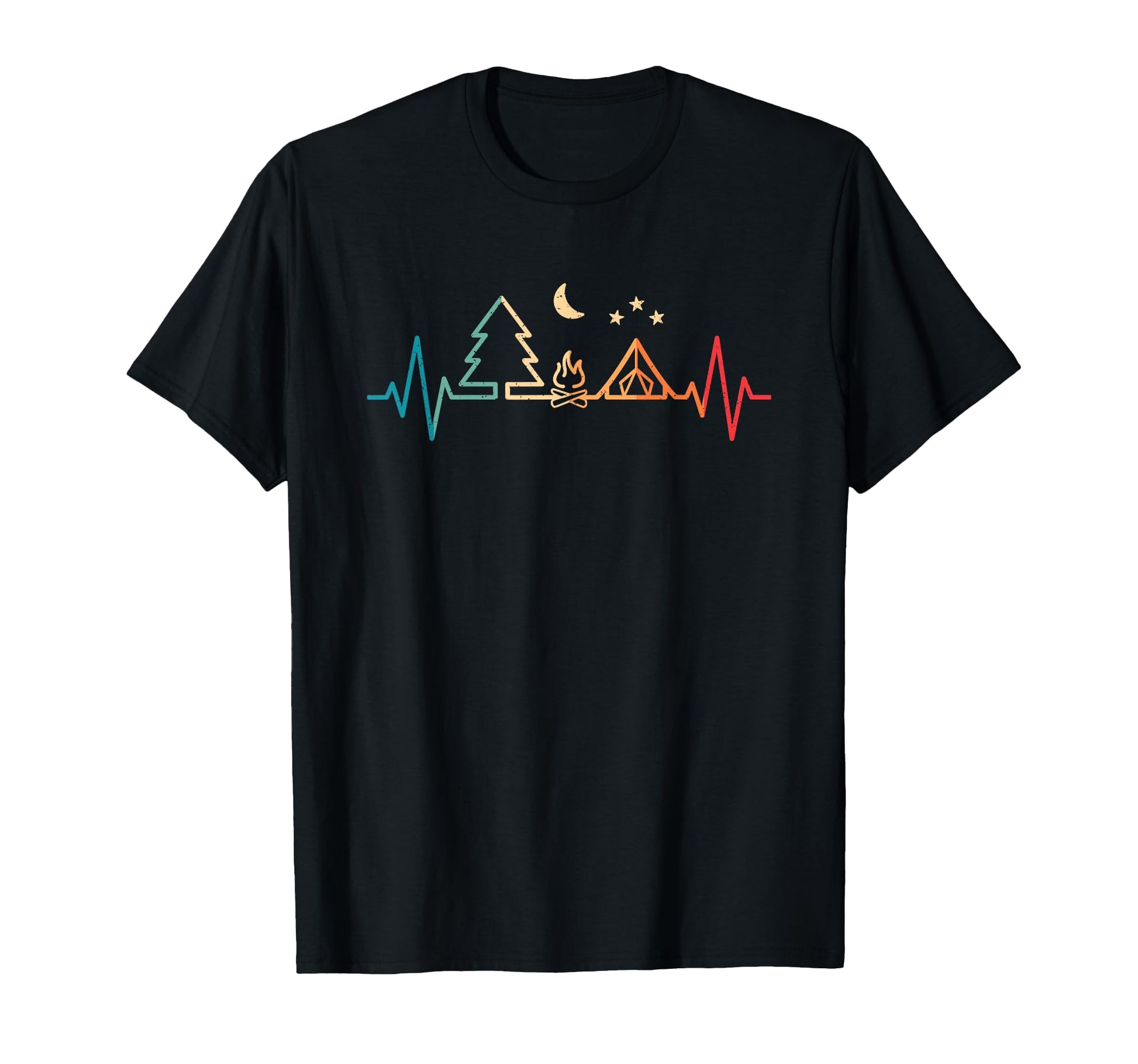 Camping Heartbeat Nature Camper Camp T-Shirt - Unique Graphic for Adults - T-Shirt, Sweatshirt, Hoodie