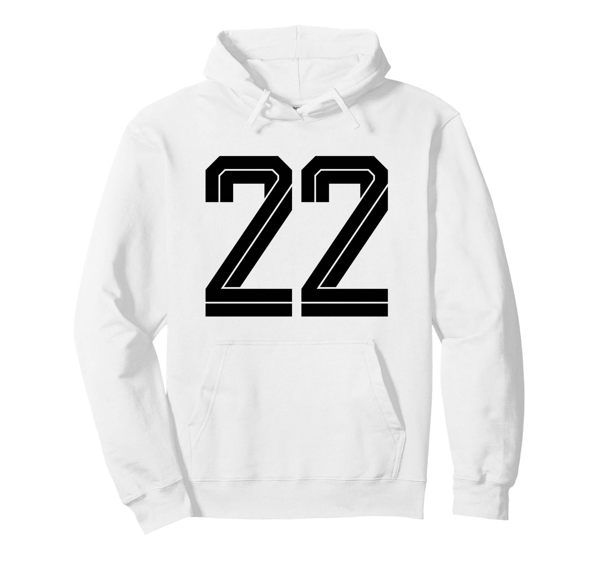22 White Number 22 Sports Fan Soccer Hoodie - Graphic Print Unisex - T-Shirt, Sweatshirt, Hoodie