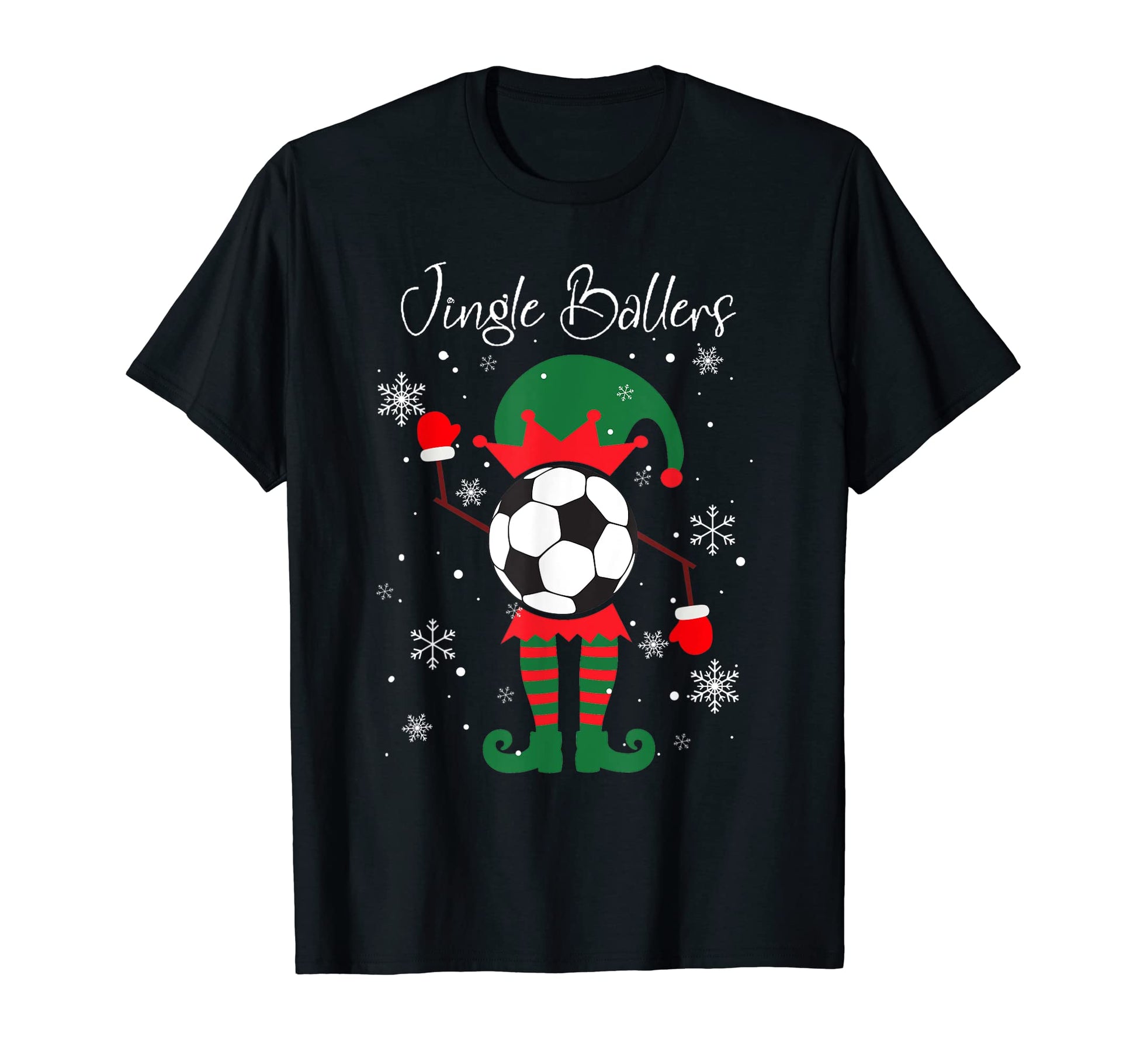Jingle Ballers Soccer Football Elf T-Shirt - Trendy Graphic Men Women - T-Shirt, Sweatshirt, Hoodie