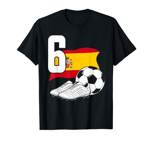 6 Soccer Birthday Gift Soccer Fan T-Shirt - Aesthetic Graphic for Adults - T-Shirt, Sweatshirt, Hoodie