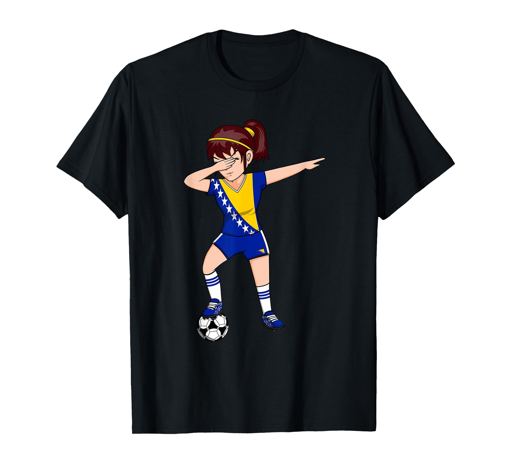 Dabbing Soccer Bosnia Herzegovina Football T-Shirt - Trendy Graphic Unisex - T-Shirt, Sweatshirt, Hoodie