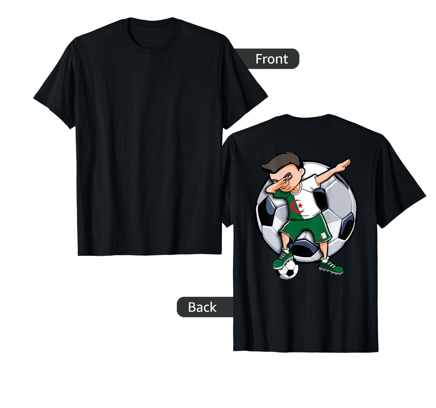 Dabbing Soccer Algeria Football Fans T-Shirt - Unique Graphic Men Women - T-Shirt, Sweatshirt, Hoodie
