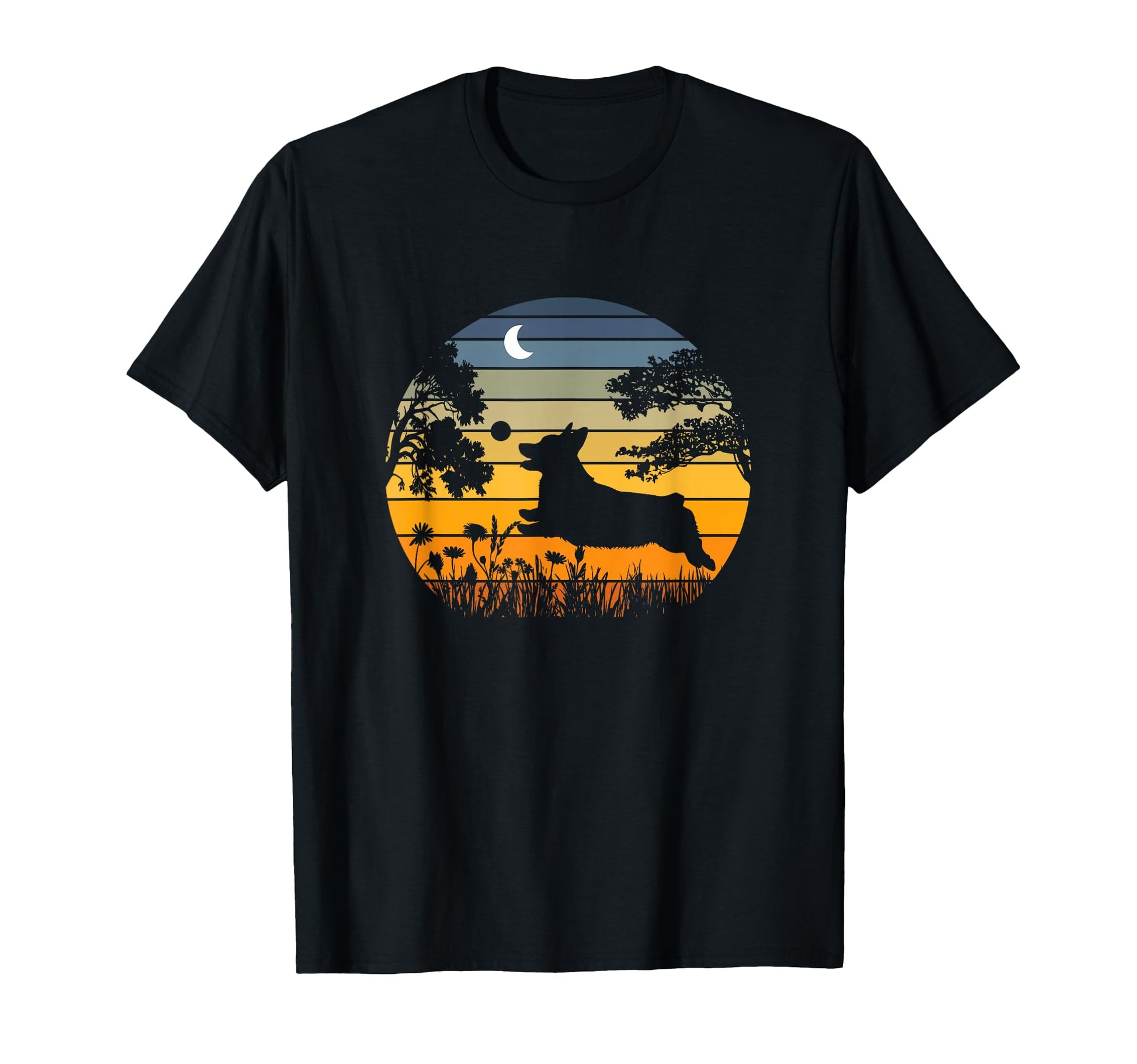 Sunset Garden Nature Lover Pembroke T-Shirt - Trendy Graphic Men Women - T-Shirt, Sweatshirt, Hoodie