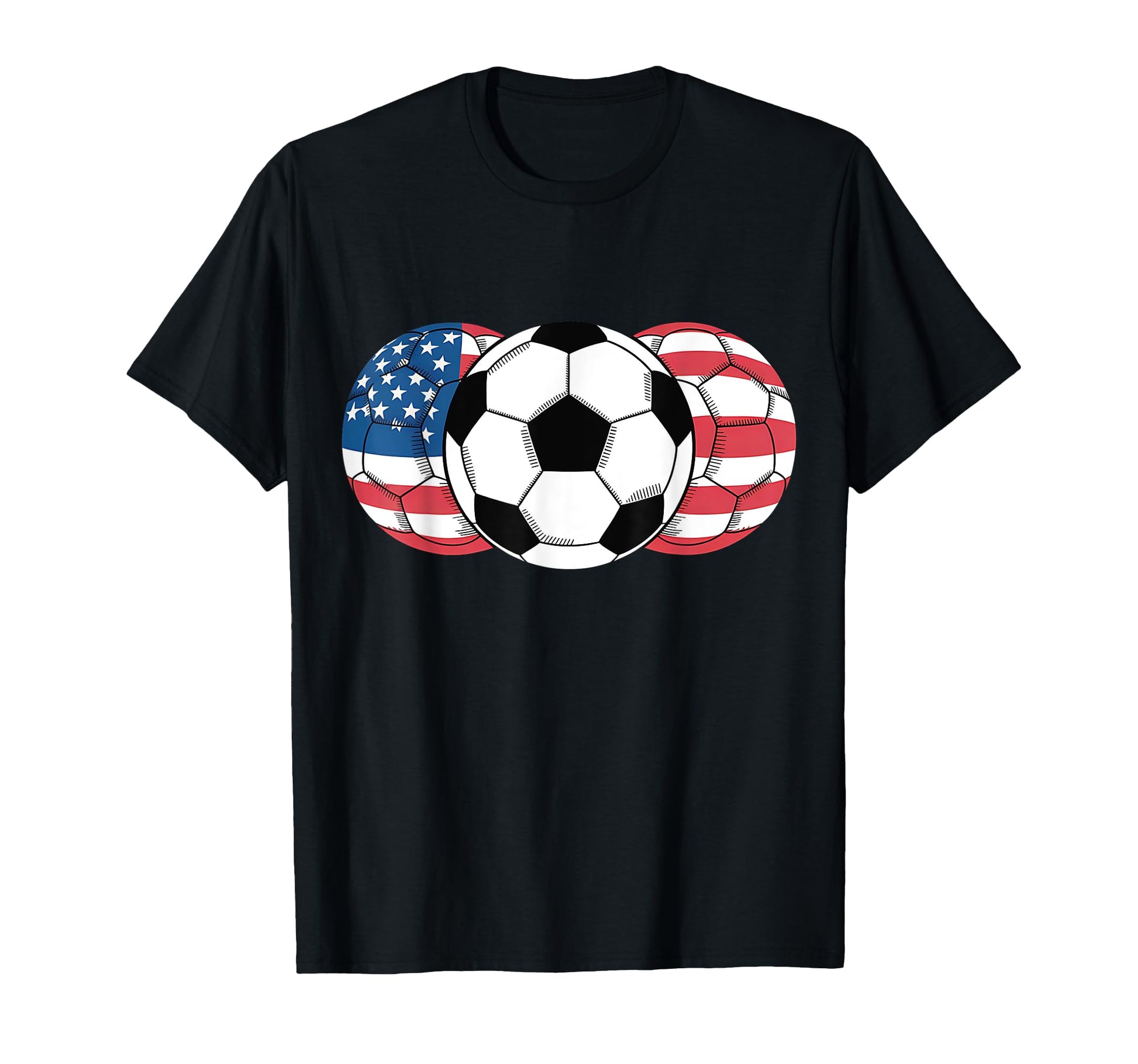Soccer Red White Blue American Flag 4Th T-Shirt - Unique Graphic Unisex - T-Shirt, Sweatshirt, Hoodie