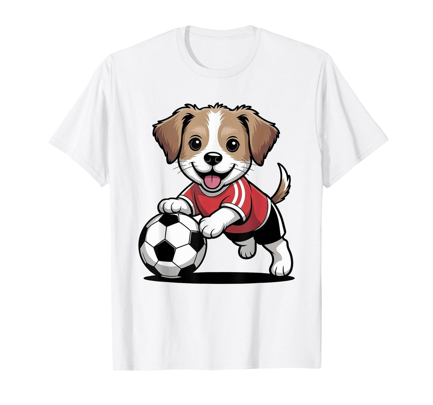 Dog Puppy Playing Soccer Football Dogs T-Shirt - Graphic Print for Adults - T-Shirt, Sweatshirt, Hoodie