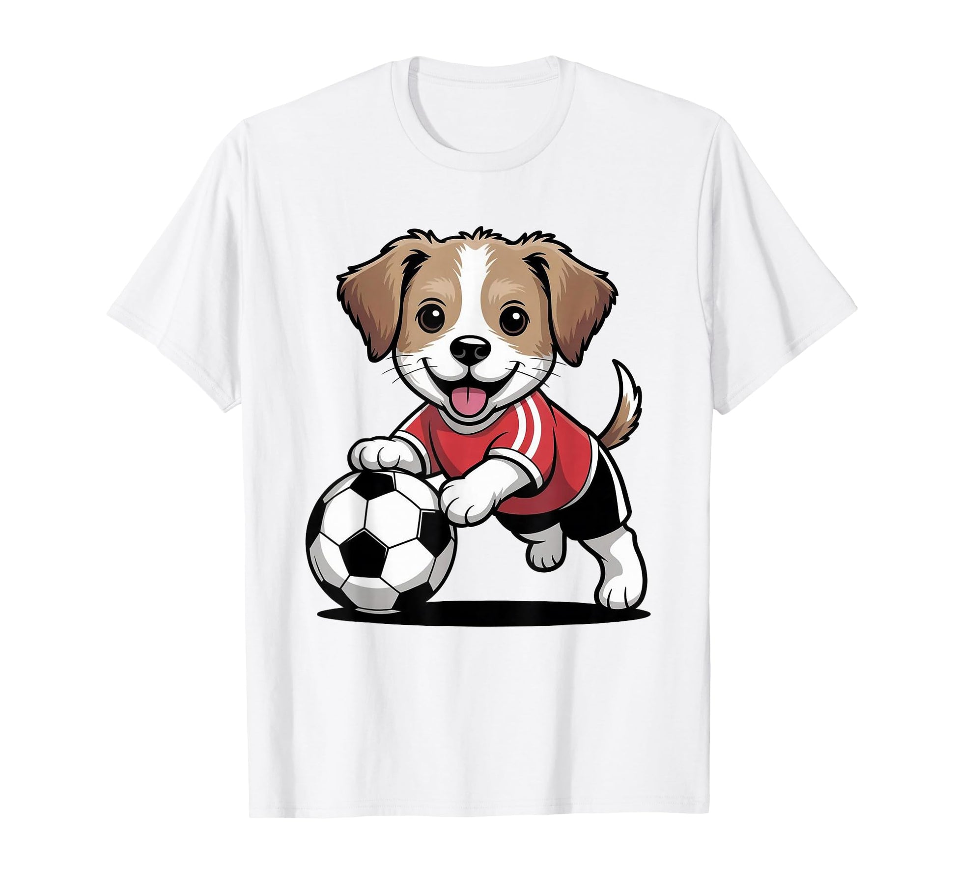 Dog Puppy Playing Soccer Football Dogs T-Shirt - Graphic Print for Adults - T-Shirt, Sweatshirt, Hoodie