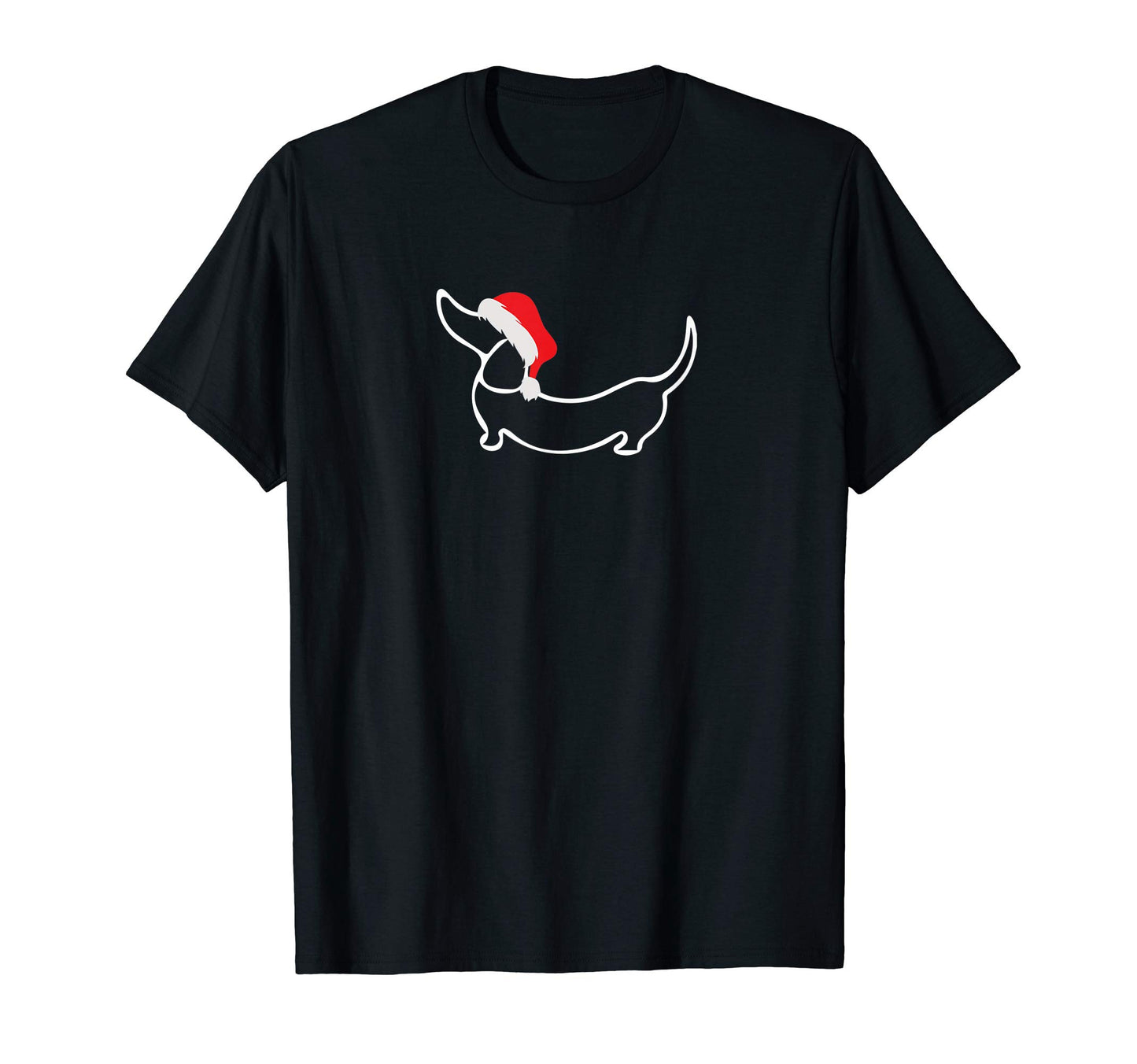 Dachshund Santa Hat T-Shirt - Streetwear Style Unisex - T-Shirt, Sweatshirt, Hoodie