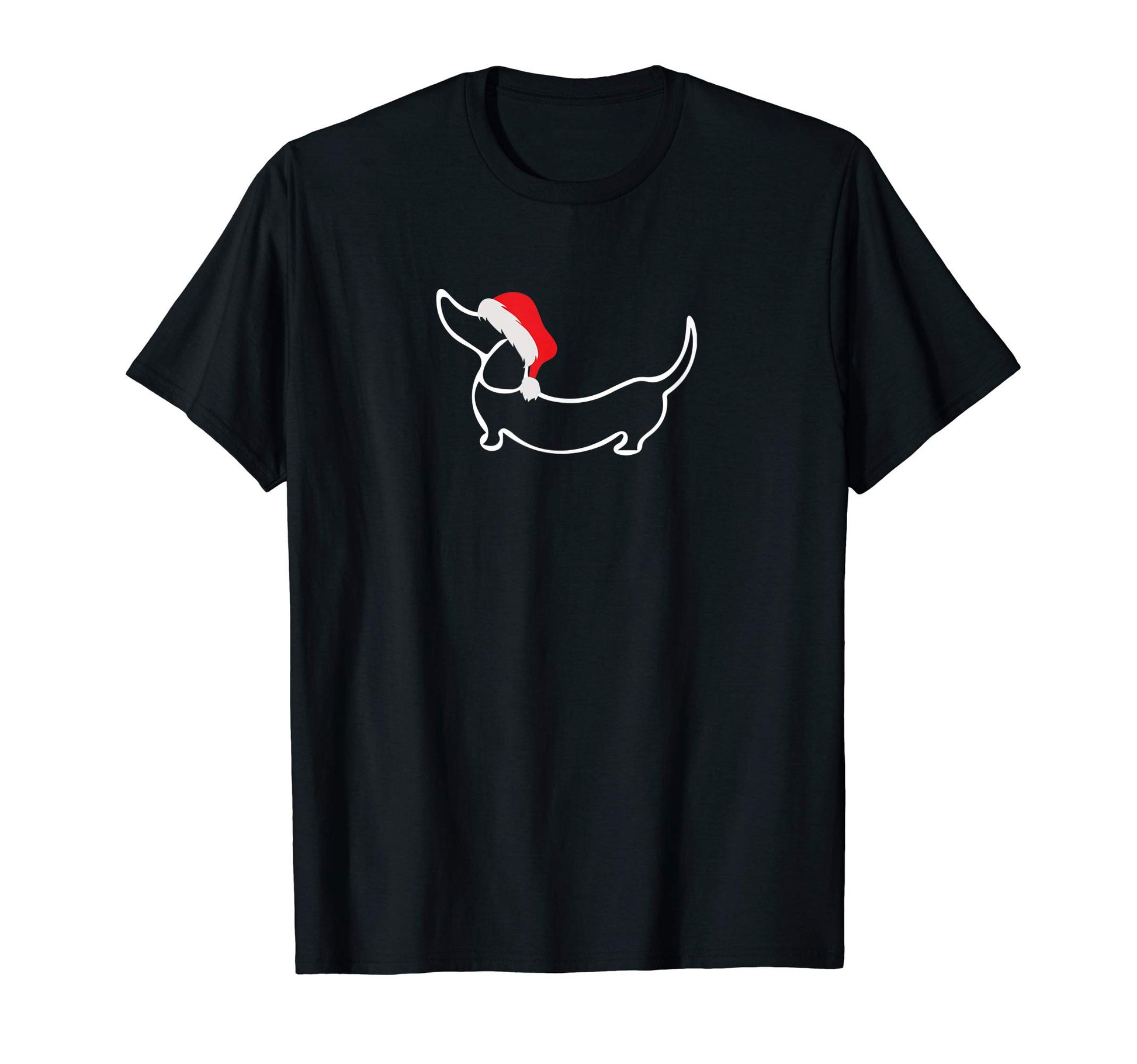 Dachshund Santa Hat T-Shirt - Streetwear Style Unisex - T-Shirt, Sweatshirt, Hoodie