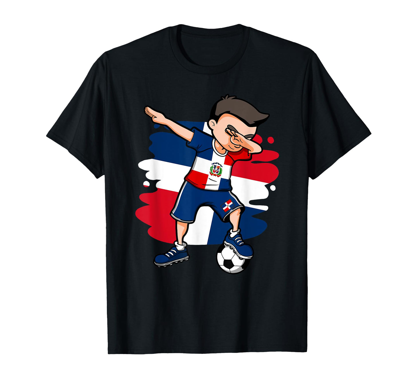 Dabbing Soccer Dominican Republic Fans T-Shirt - Custom Art Print Unisex - T-Shirt, Sweatshirt, Hoodie