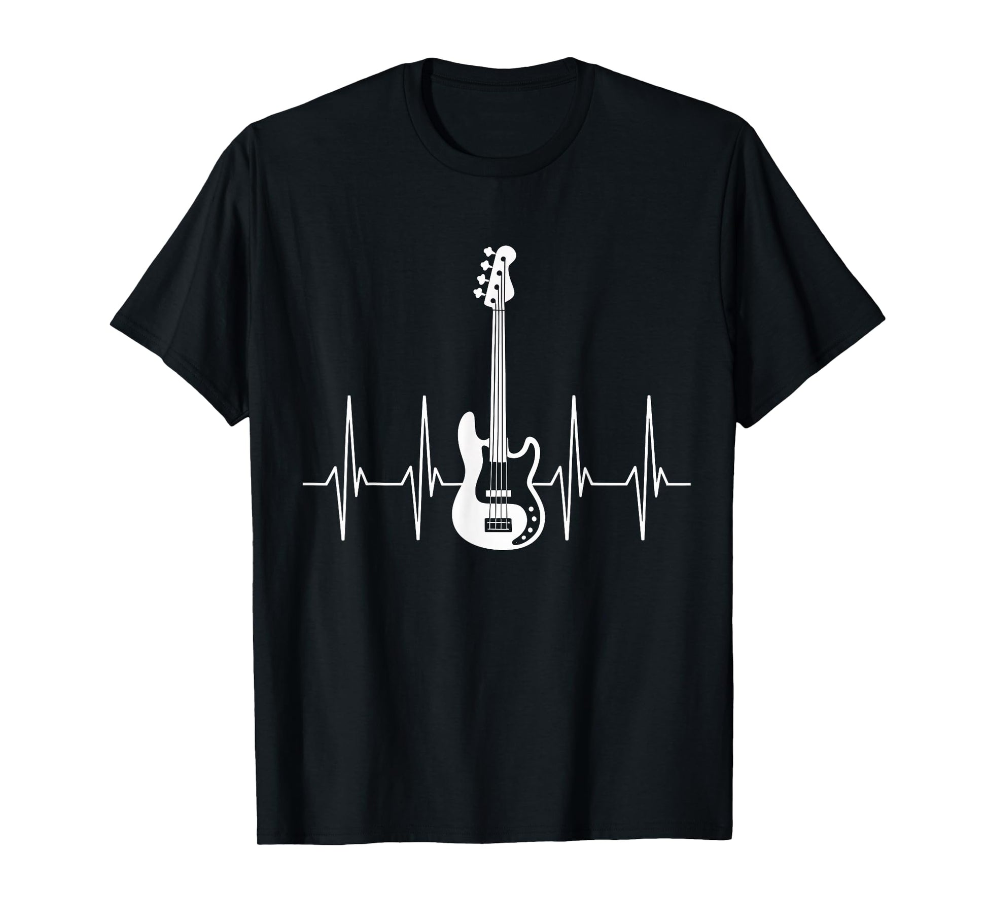 Guitar Heartbeat Bass Guitar T-Shirt - Casual Everyday Wear Men Women - T-Shirt, Sweatshirt, Hoodie