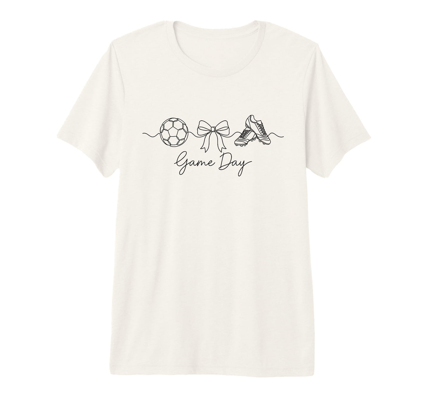 Game Day Soccer Mom Ball Bow T-Shirt - Casual Everyday Wear Men Women - T-Shirt, Sweatshirt, Hoodie