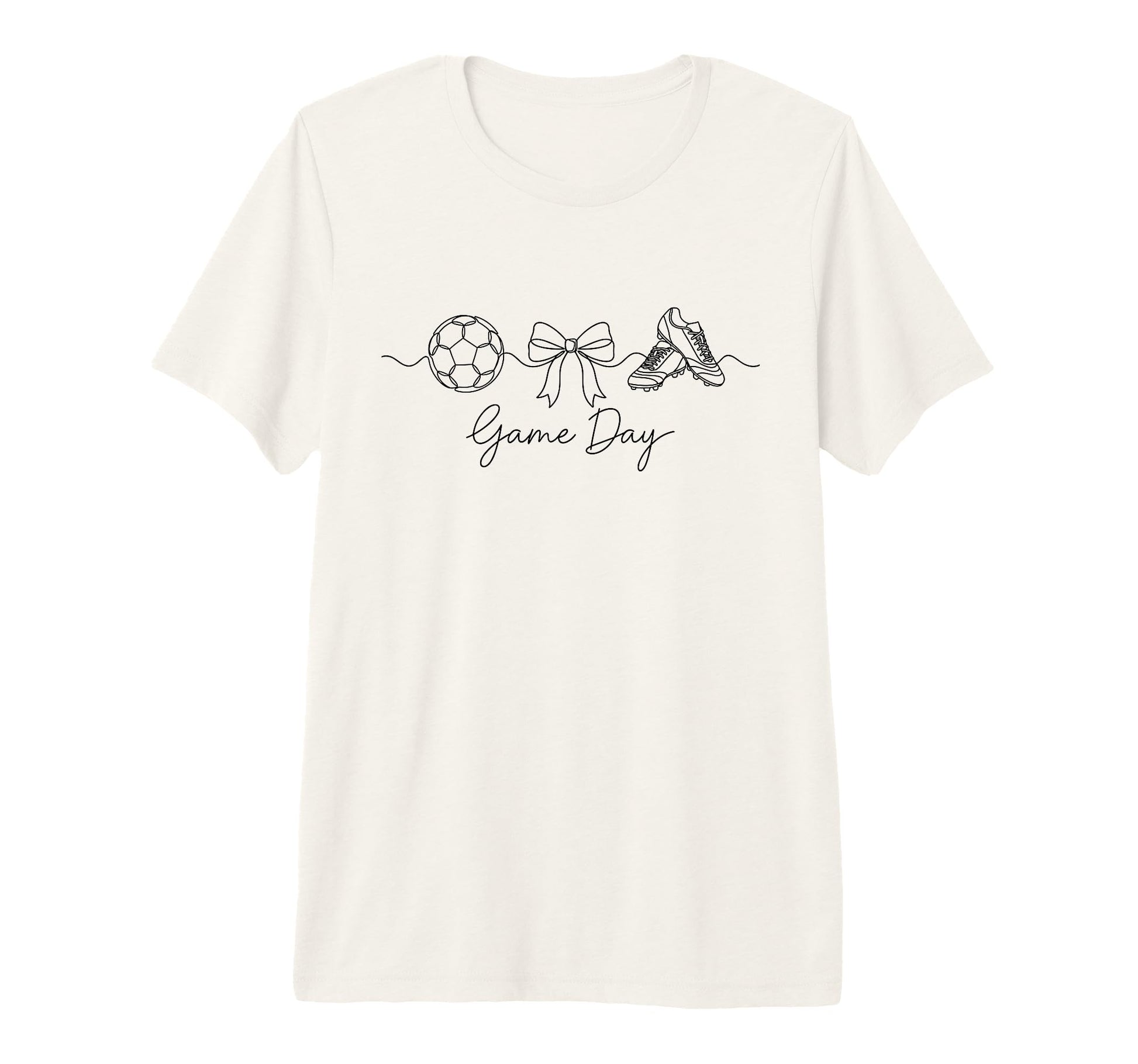 Game Day Soccer Mom Ball Bow T-Shirt - Casual Everyday Wear Men Women - T-Shirt, Sweatshirt, Hoodie